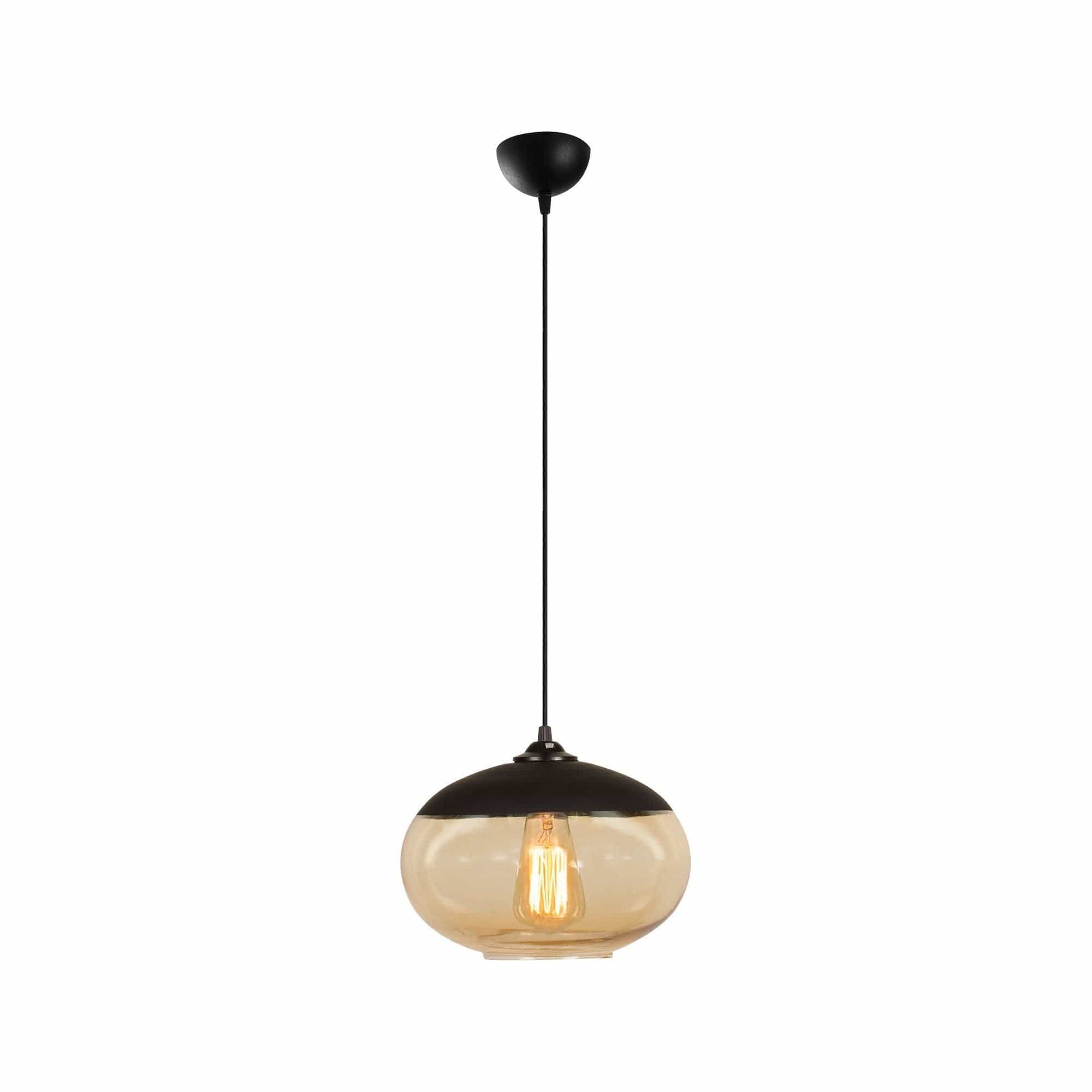 Lustra CAMINI MR 867, metal/sticla, negru/transparent, 25x113 cm