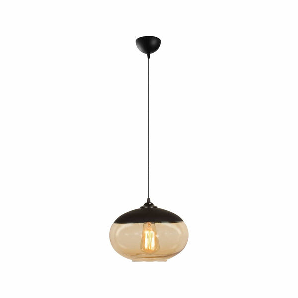 Lustra CAMINI MR 867, metal/sticla, negru/transparent, 25x113 cm