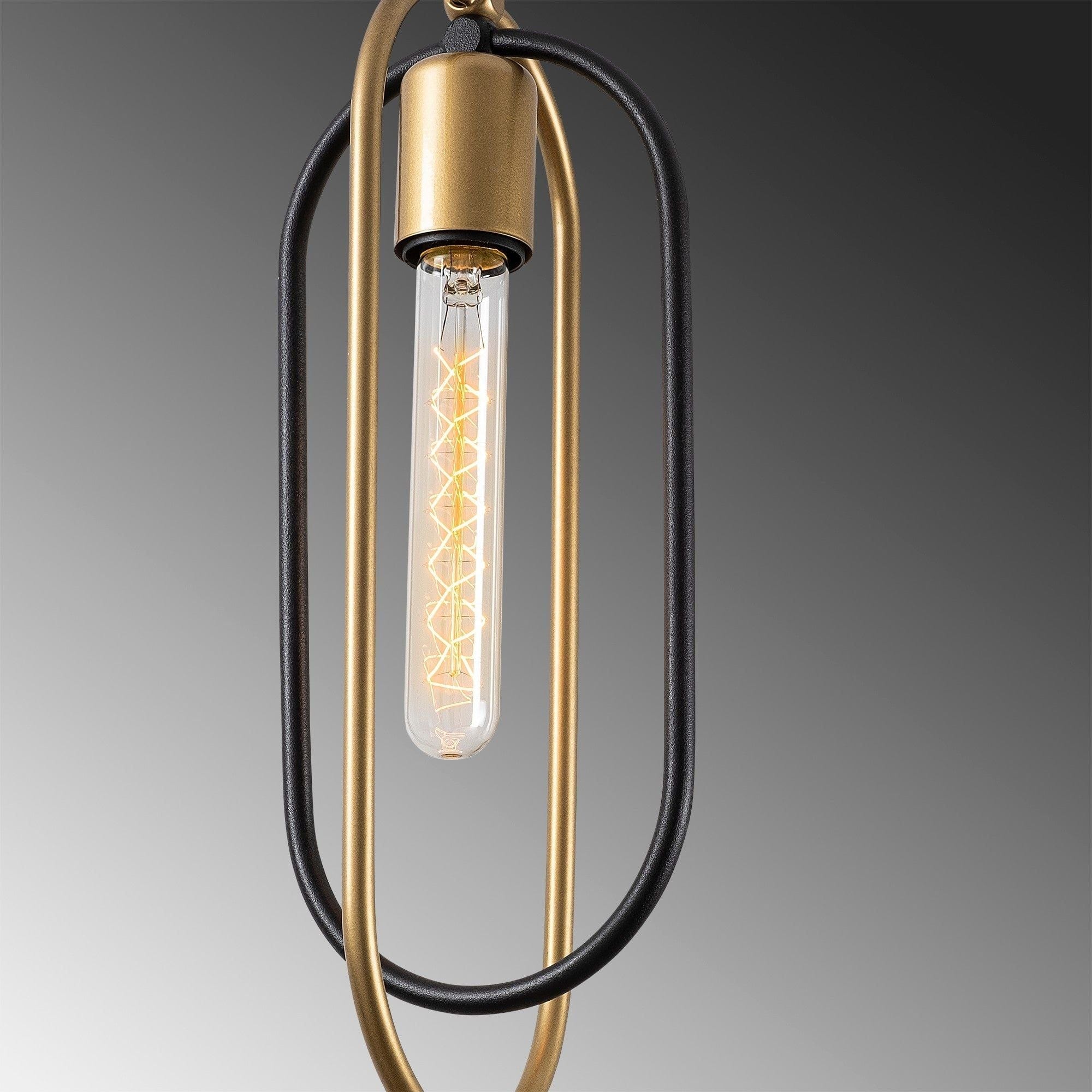 Lustra CERCO 2011, negru/auriu, metal, 14x8x52-132 cm