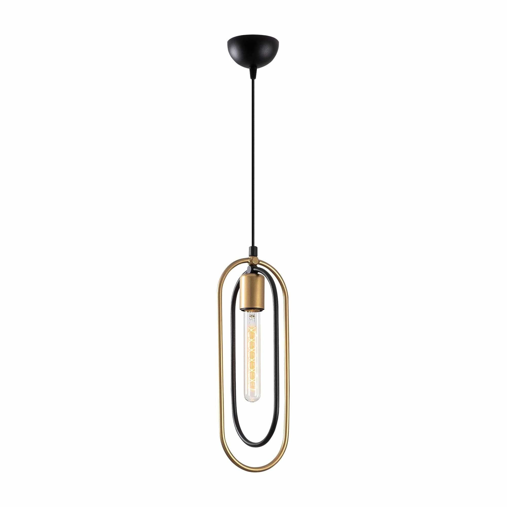 Lustra CERCO 2011, negru/auriu, metal, 14x8x52-132 cm