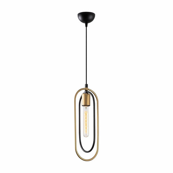 Lustra CERCO 2011, negru/auriu, metal, 14x8x52-132 cm