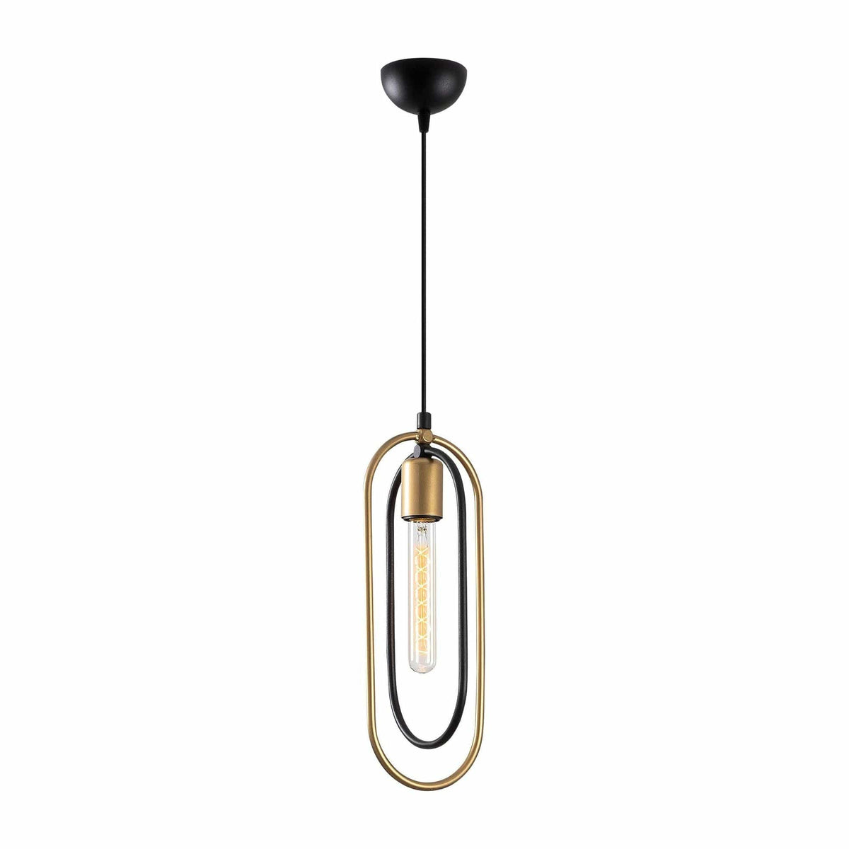 Lustra CERCO 2011, negru/auriu, metal, 14x8x52-132 cm