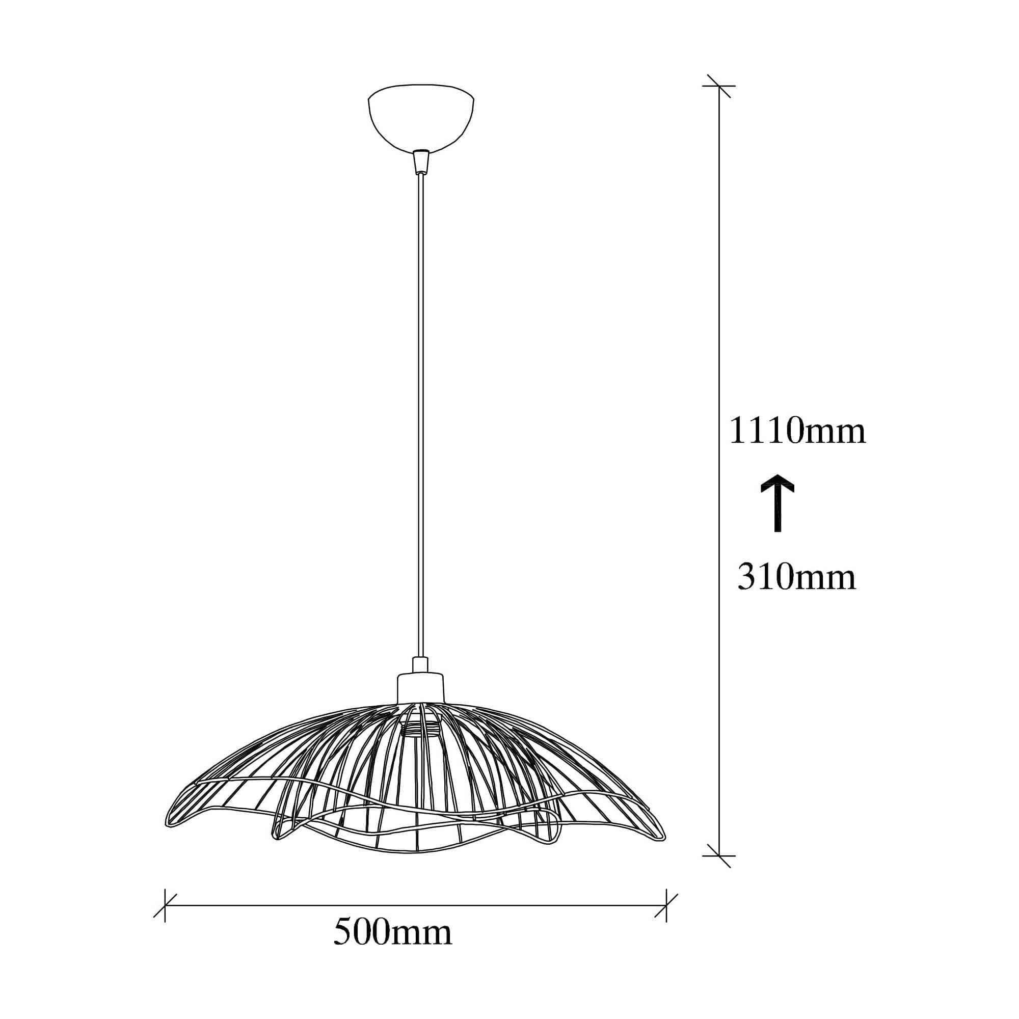 Lustra FARAC 6381, auriu, metal, 50x31-111 cm