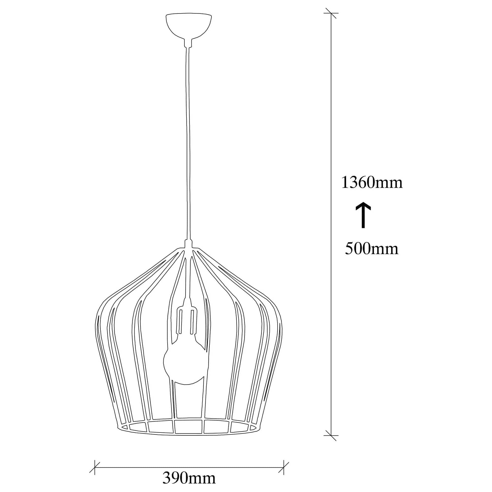 Lustra FELLINI MR-742, negru, metal, 39x50-136 cm