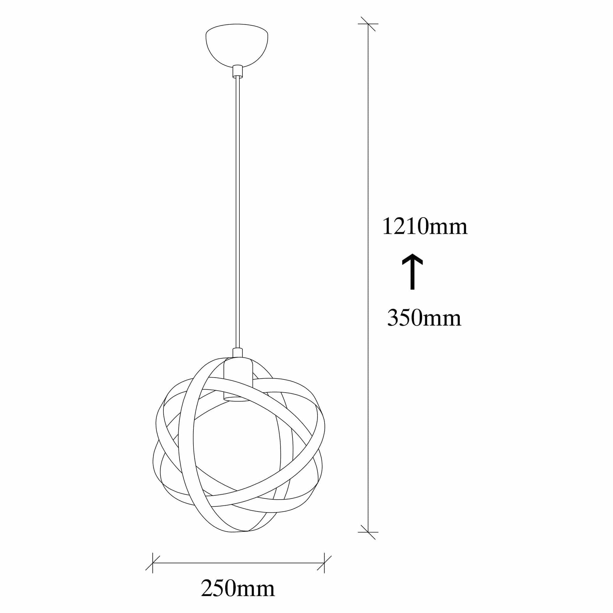 Lustra GEZEGEN 6121, negru, metal, 25x35-121 cm
