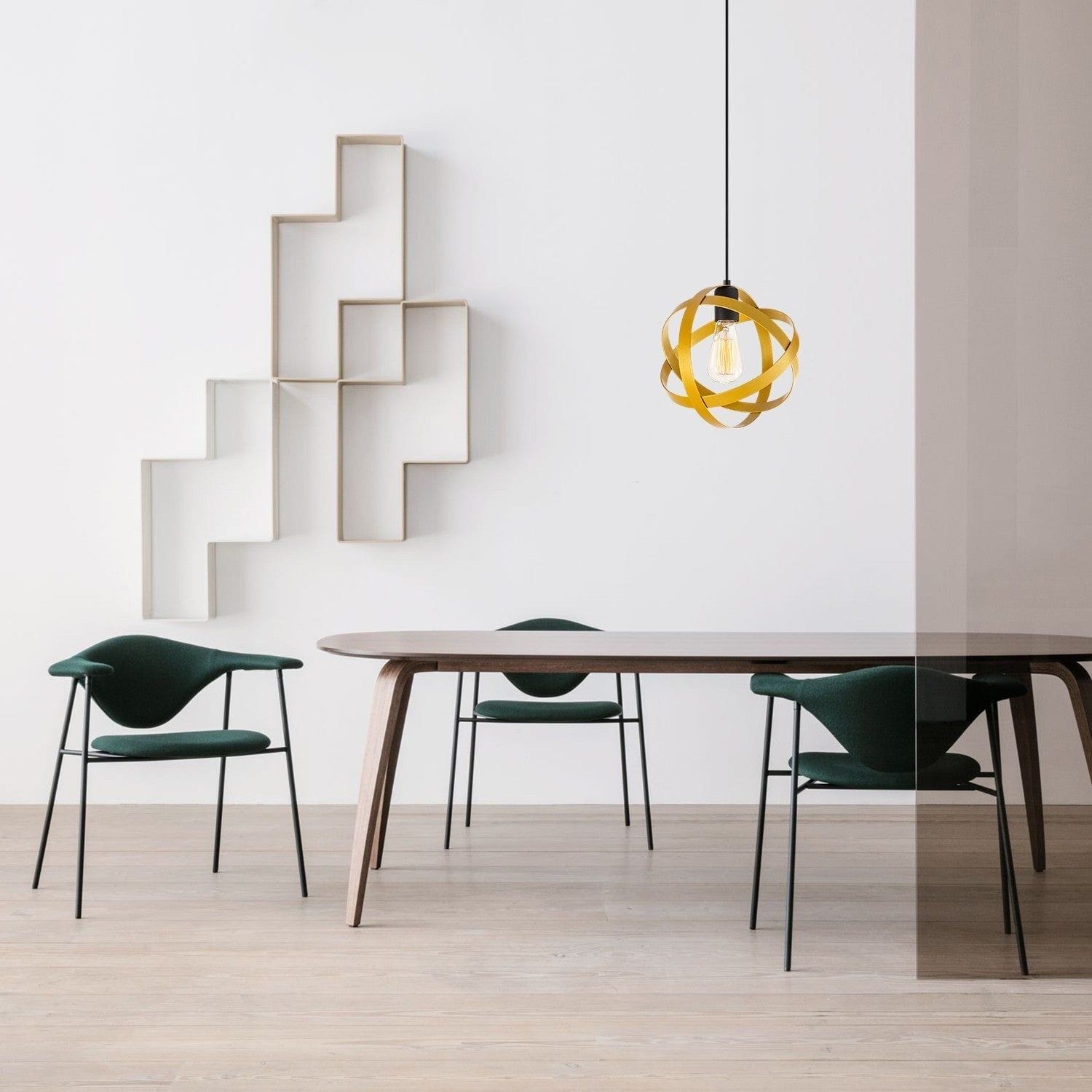 Lustra GEZEGEN 6141, negru/auriu, metal, 25x35-121 cm