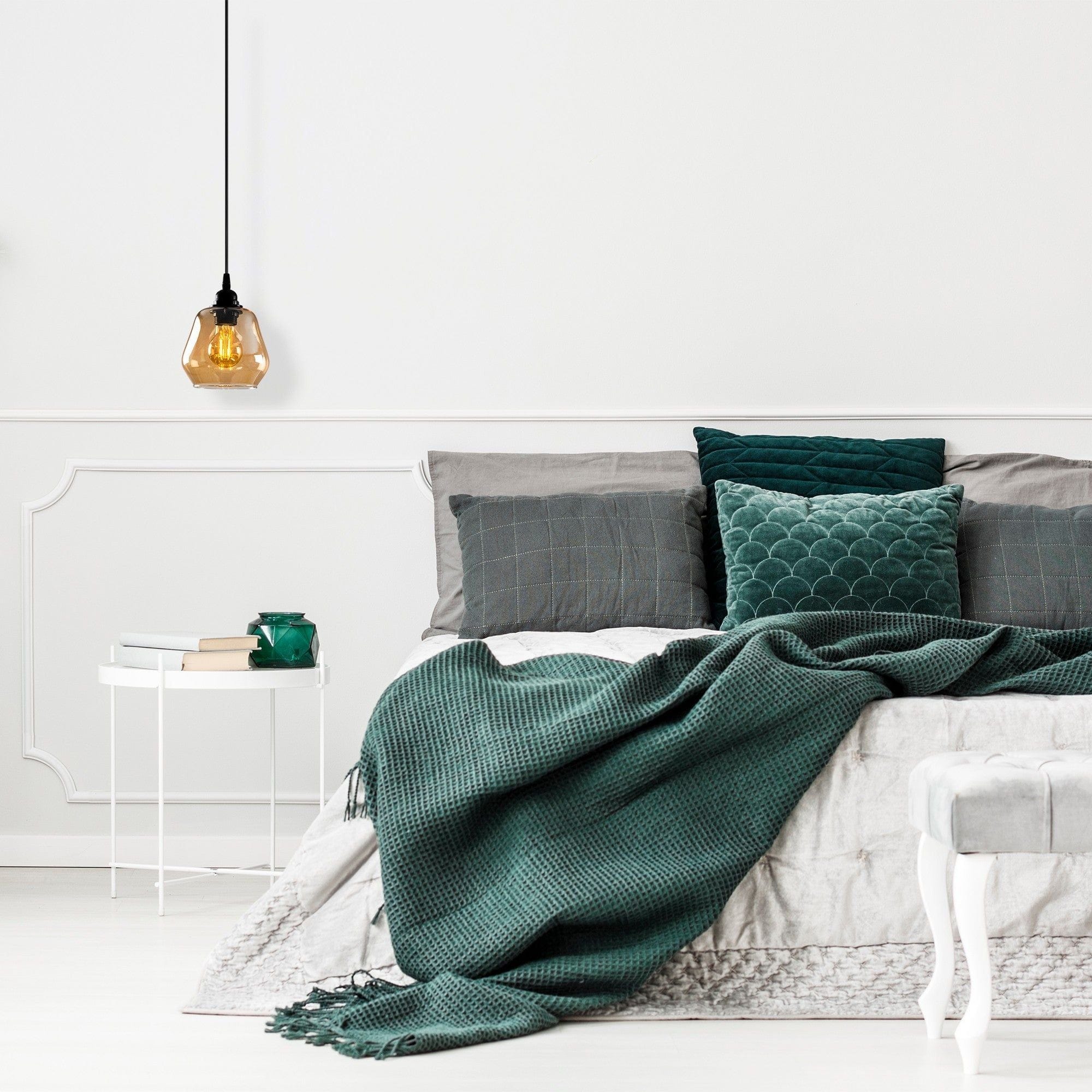 Lustra GOLD 030, negru/auriu, metal/sticla, 15x30-110 cm