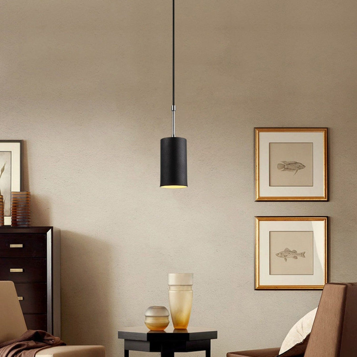 Lustra KEM 6397, negru, metal, 9x124 cm