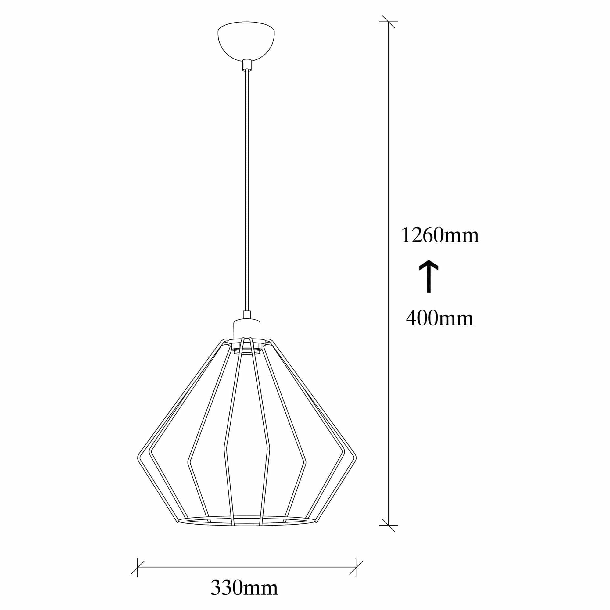 Lustra MADEN 4516, negru, metal, 33x40-126 cm