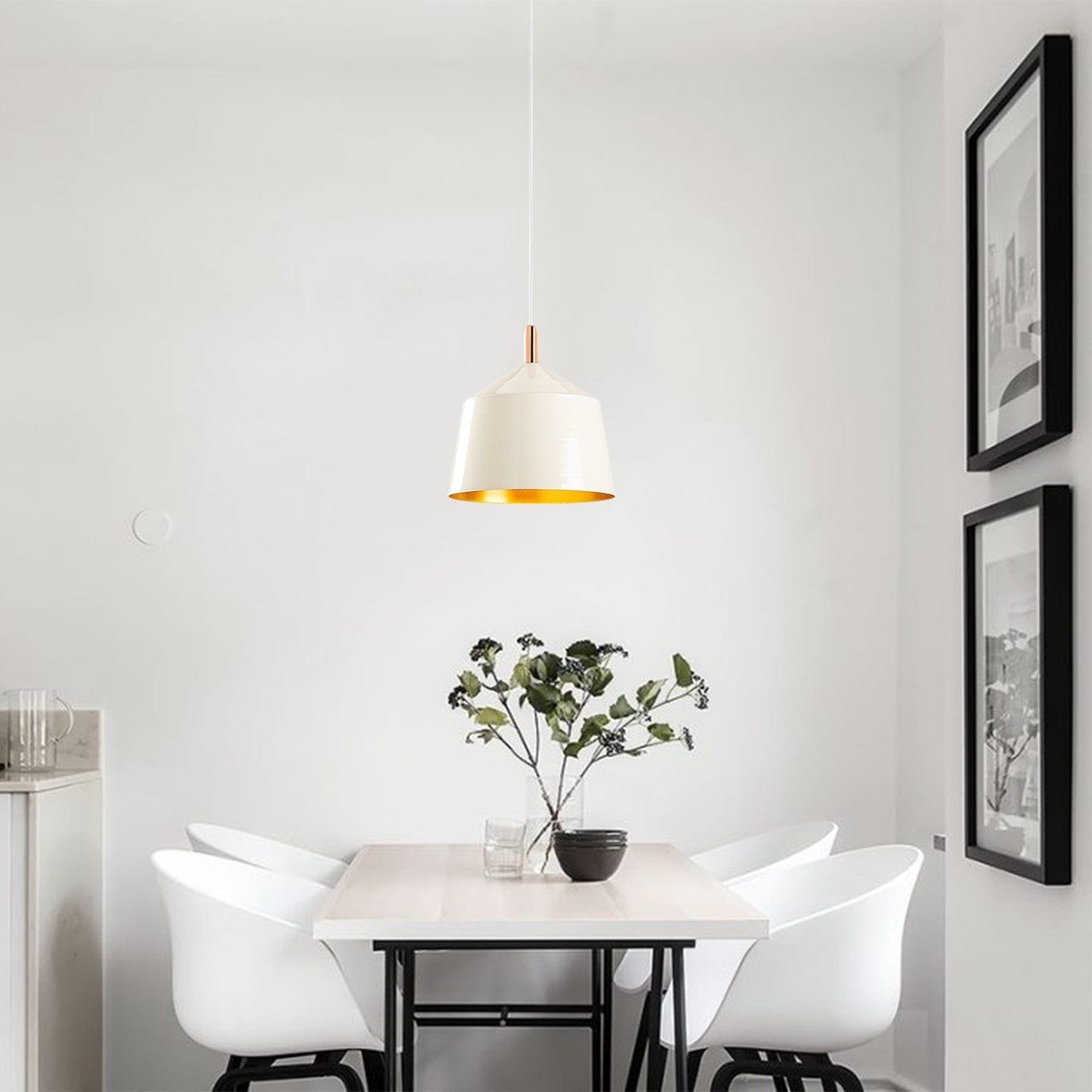 Lustra SAGLAM 3725, alb/auriu, metal, 25x38-124 cm