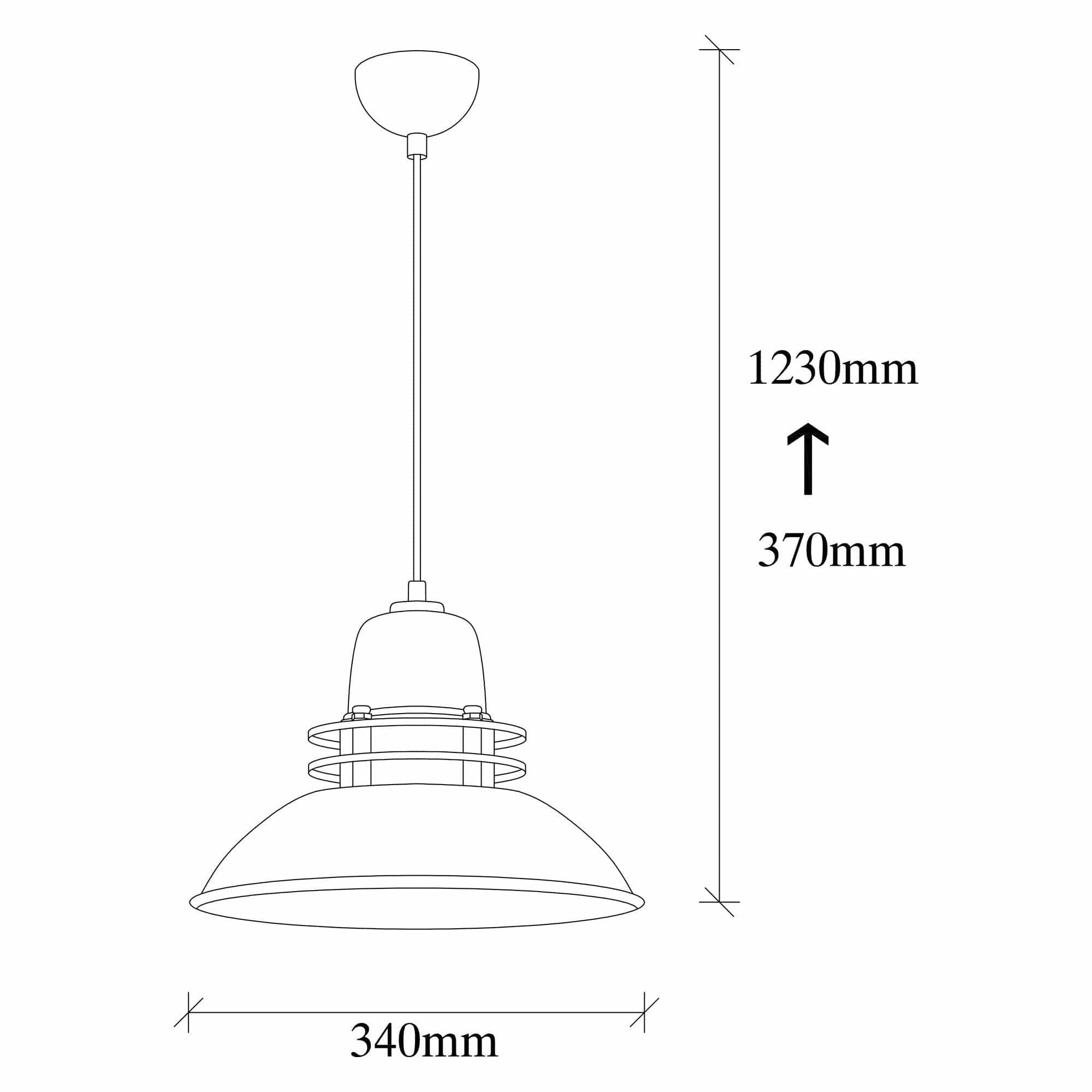 Lustra SAGLAM 3735, negru, metal, 34x37-123 cm