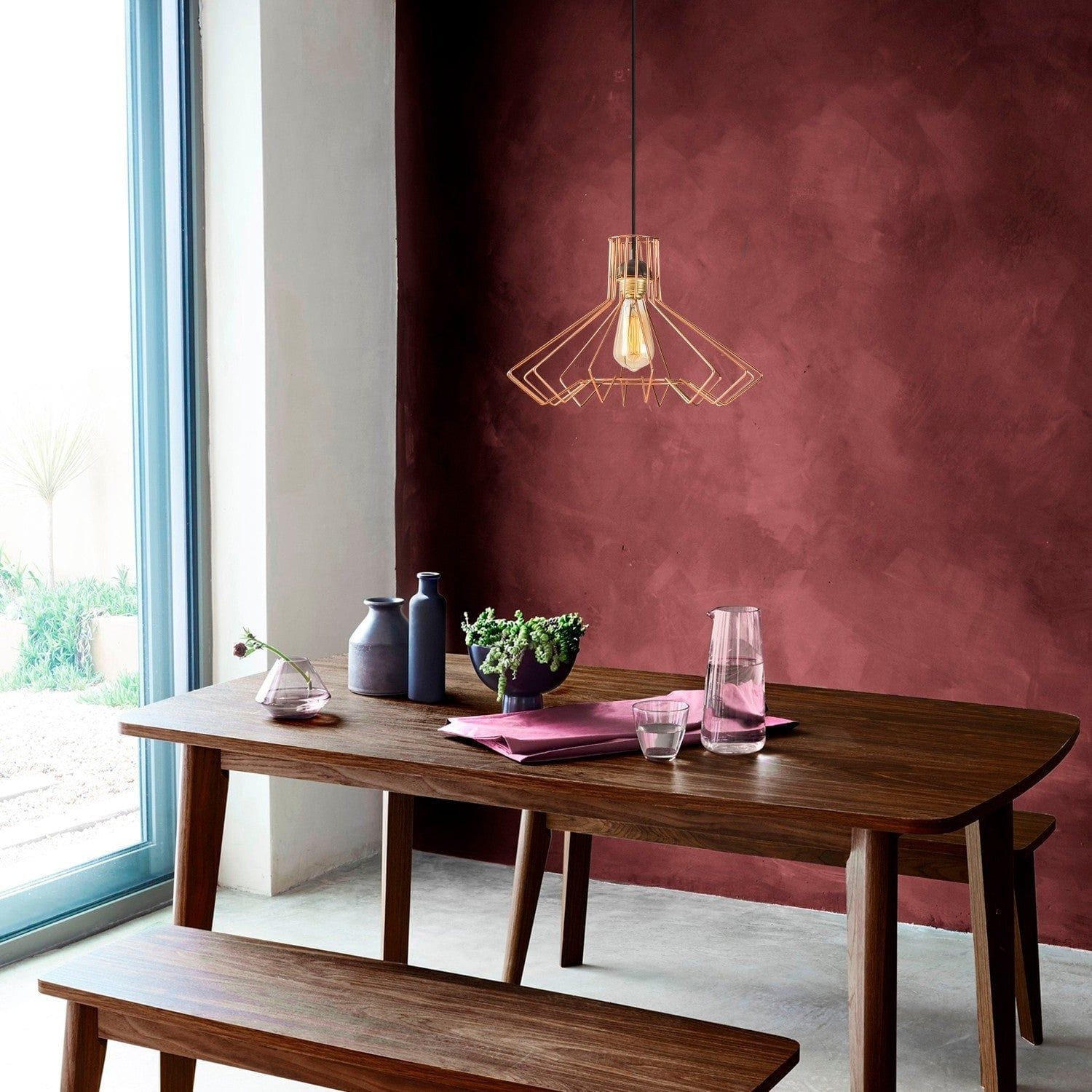 Lustra SAGLAM 3766, negru/auriu, metal, 41x37-123 cm