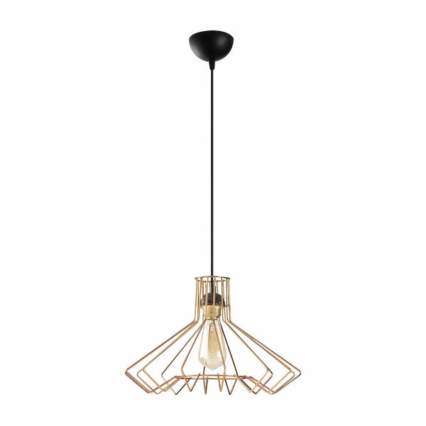 Lustra SAGLAM 3766, negru/auriu, metal, 41x37-123 cm