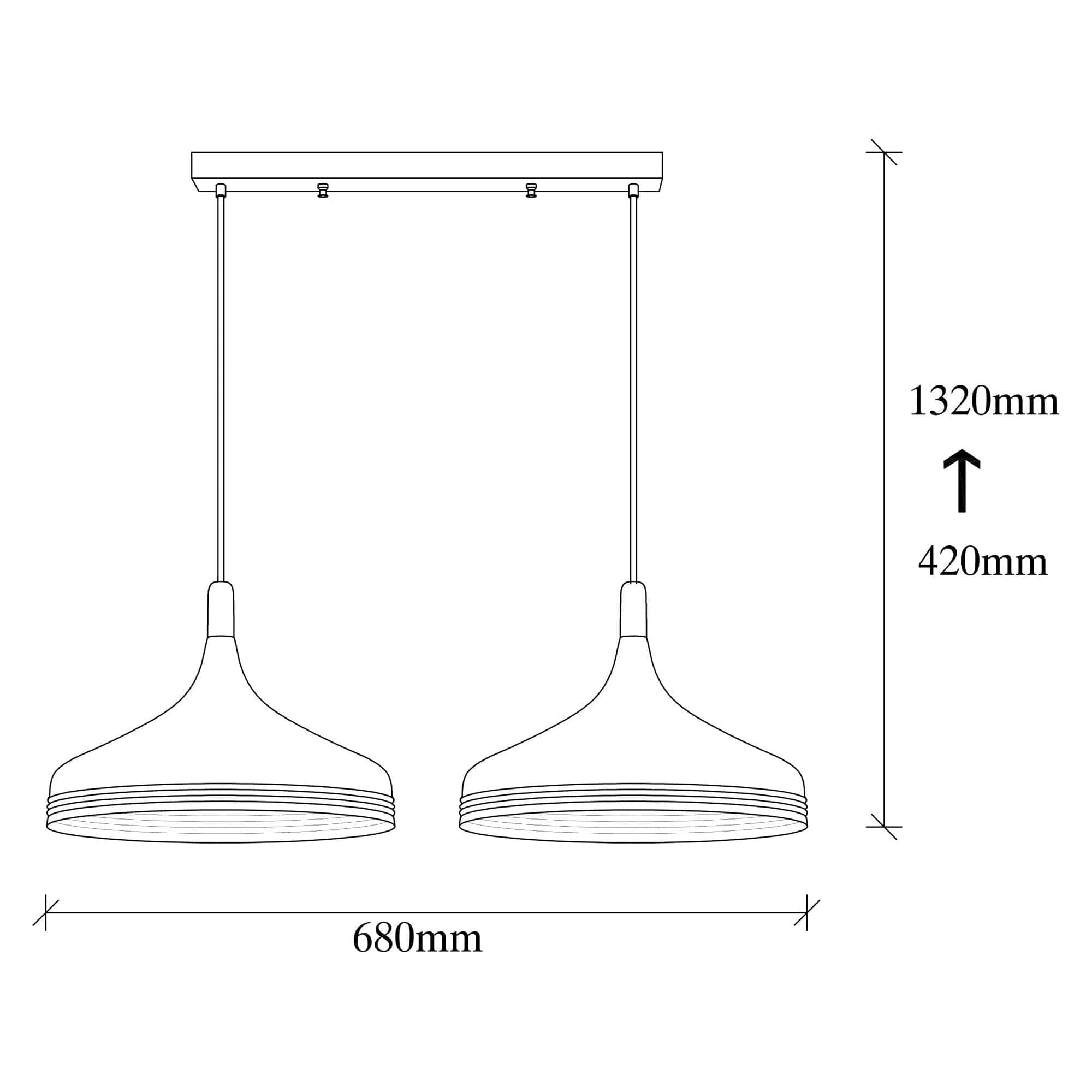 Lustra SAGLAM 3777, negru, metal, 68x36x42-132 cm