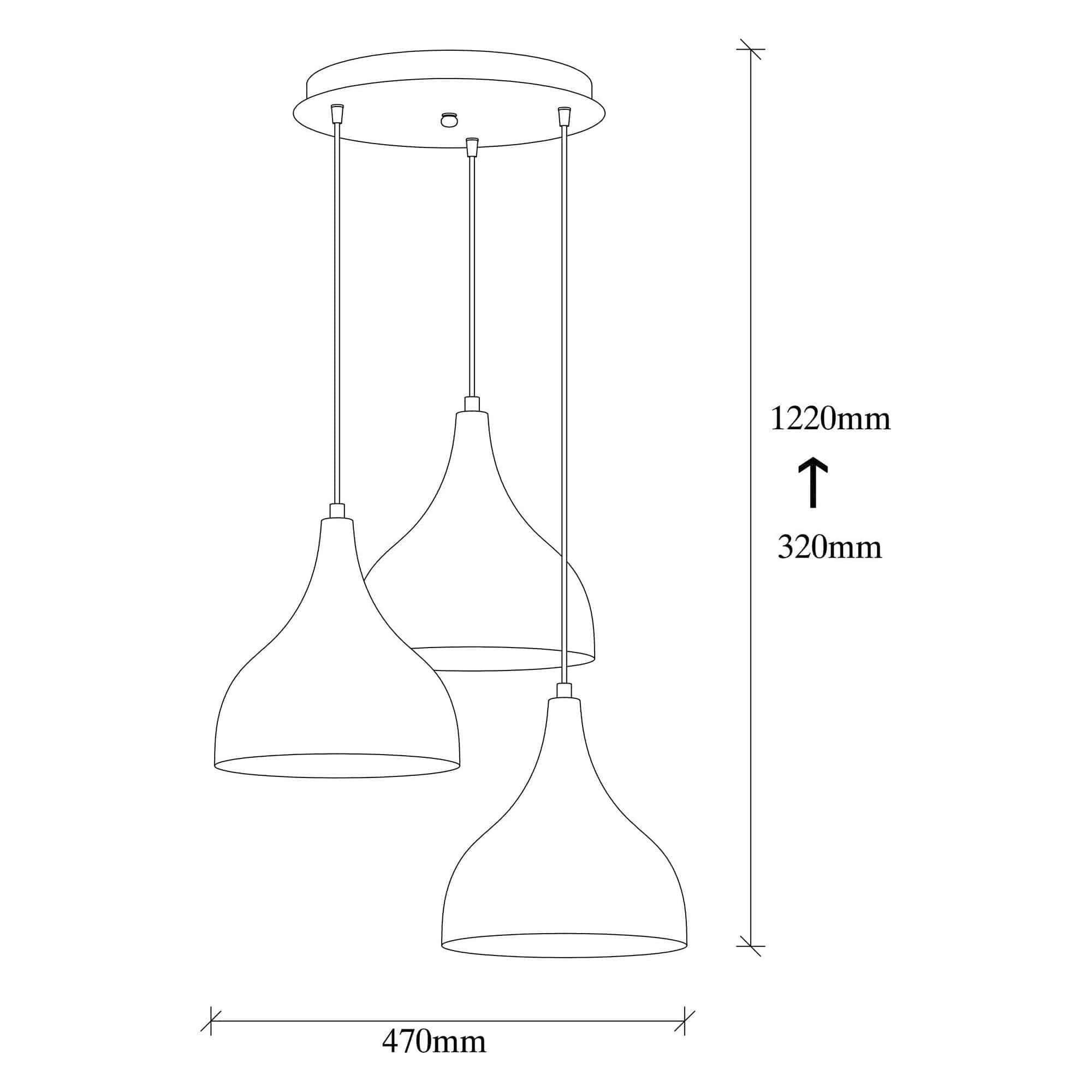 Lustra SAGLAM 3780, metal, 47x16x32-122 cm