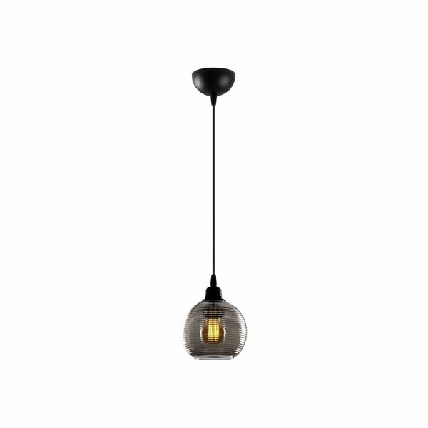 Lustra SMOKED 030, negru, metal/sticla, 15x31-114 cm