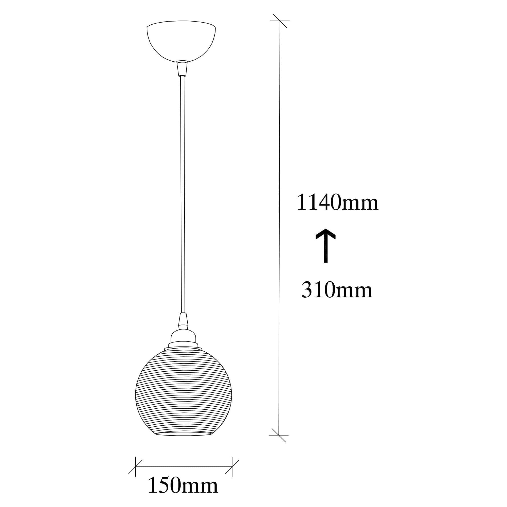 Lustra SMOKED 030, negru, metal/sticla, 15x31-114 cm