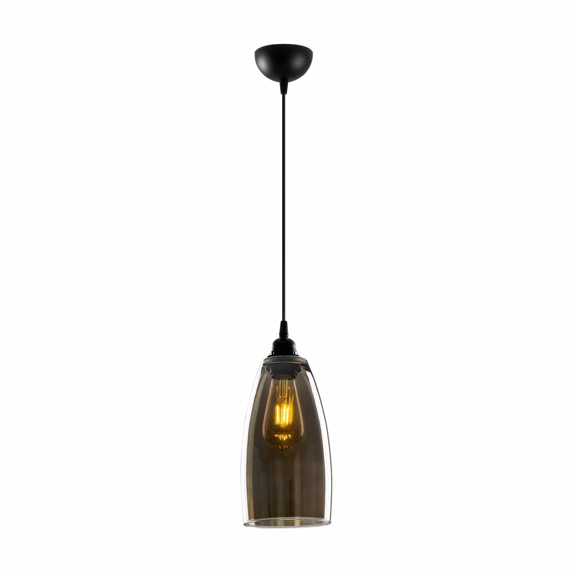 Lustra SMOKED 040, negru, metal/sticla, 13x47-127 cm