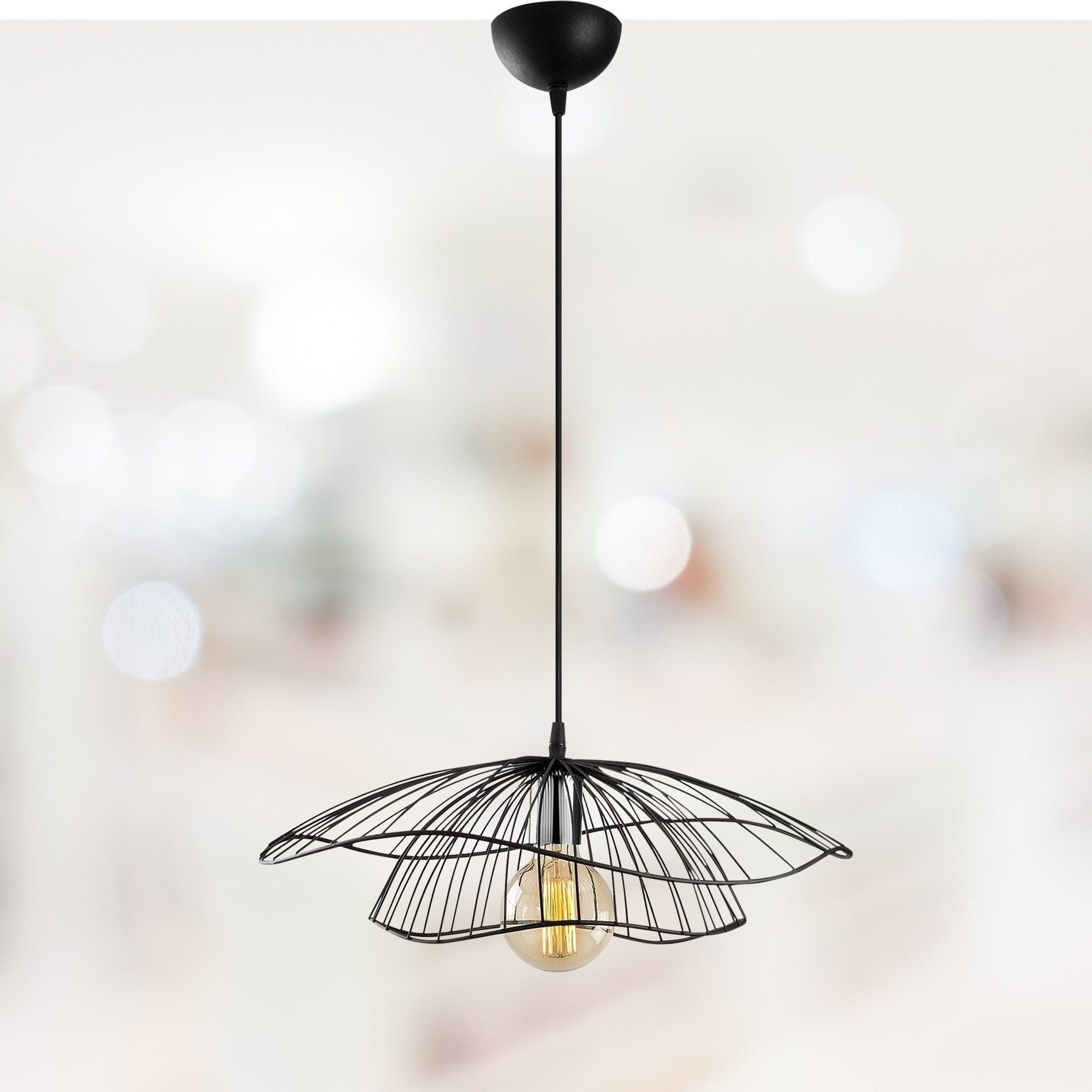 Lustra TEL 6500, negru, metal, 50x111 cm