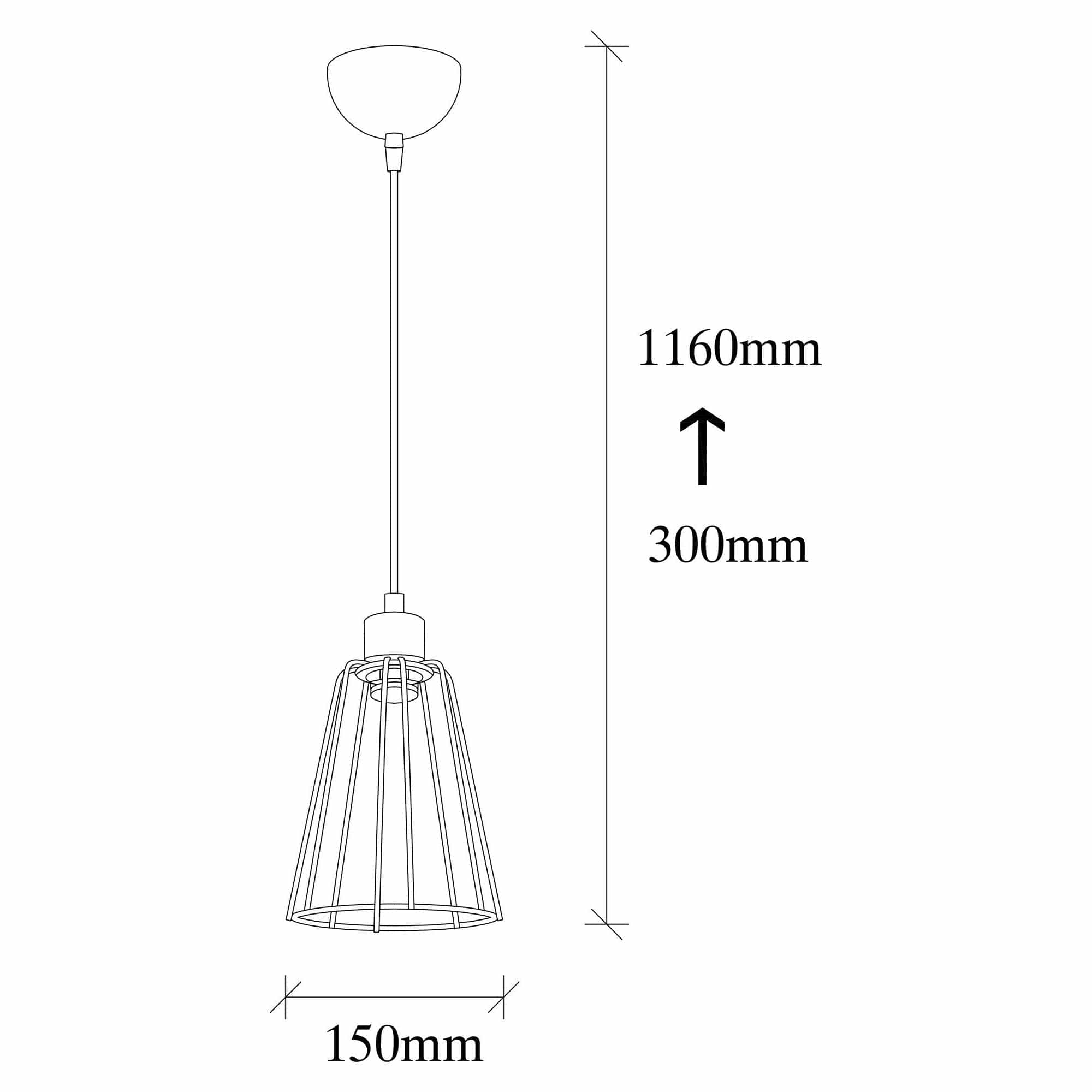 Lustra TEL 6641, negru, metal, 15x30-116 cm