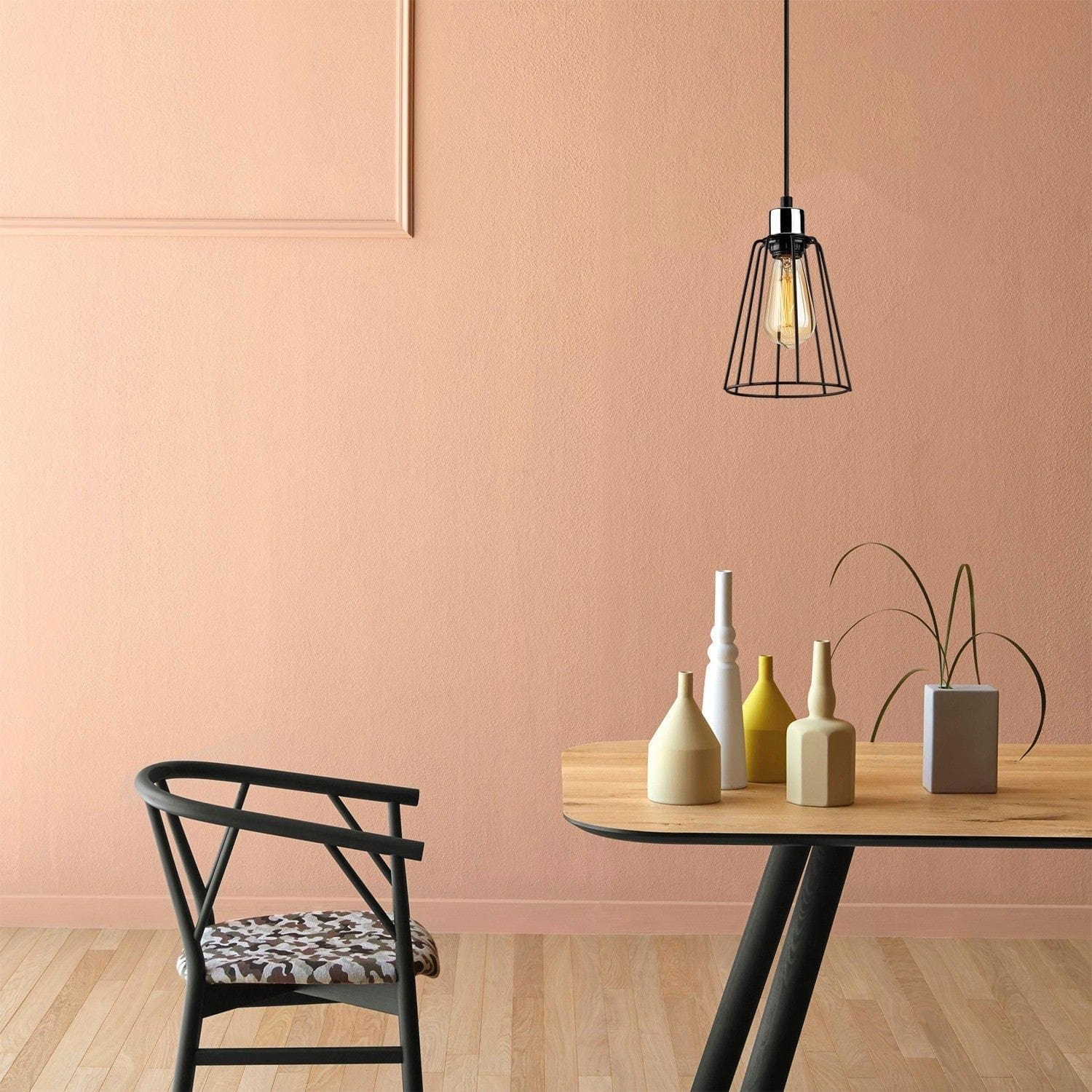 Lustra TEL 6641, negru, metal, 15x30-116 cm