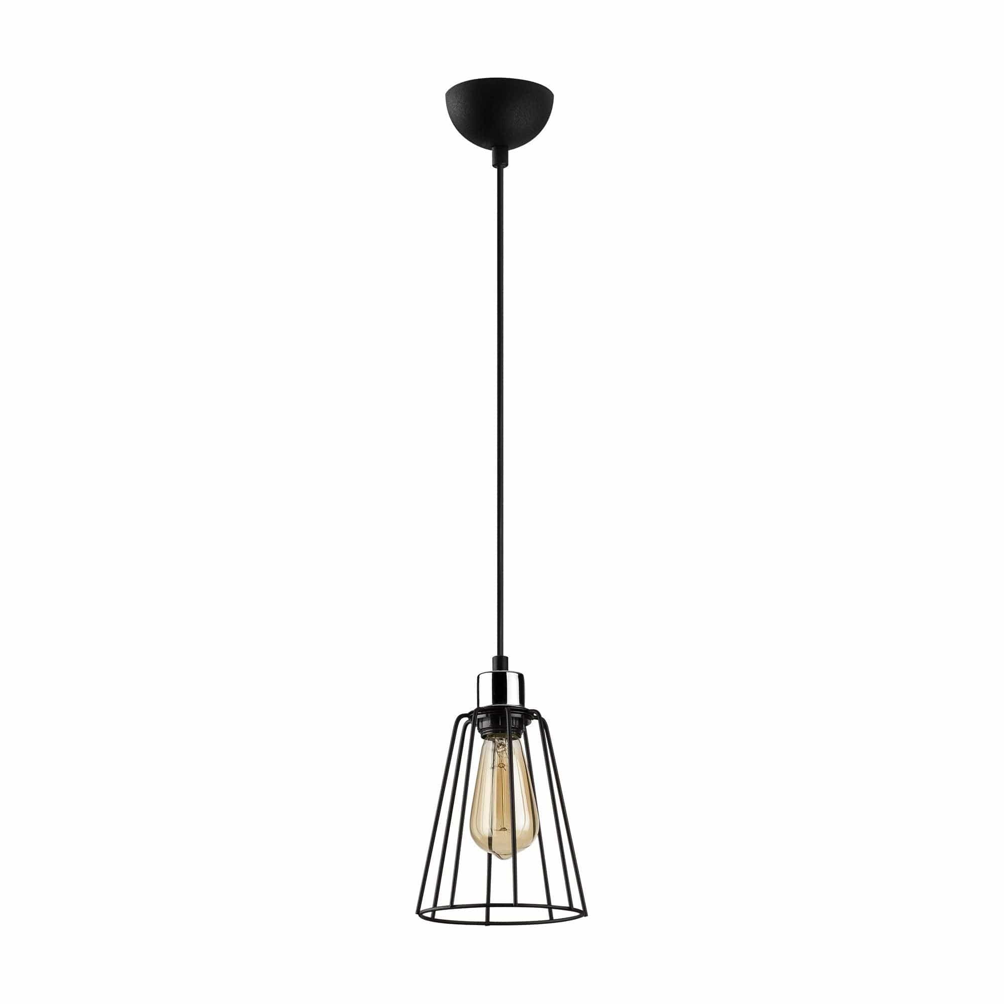 Lustra TEL 6641, negru, metal, 15x30-116 cm