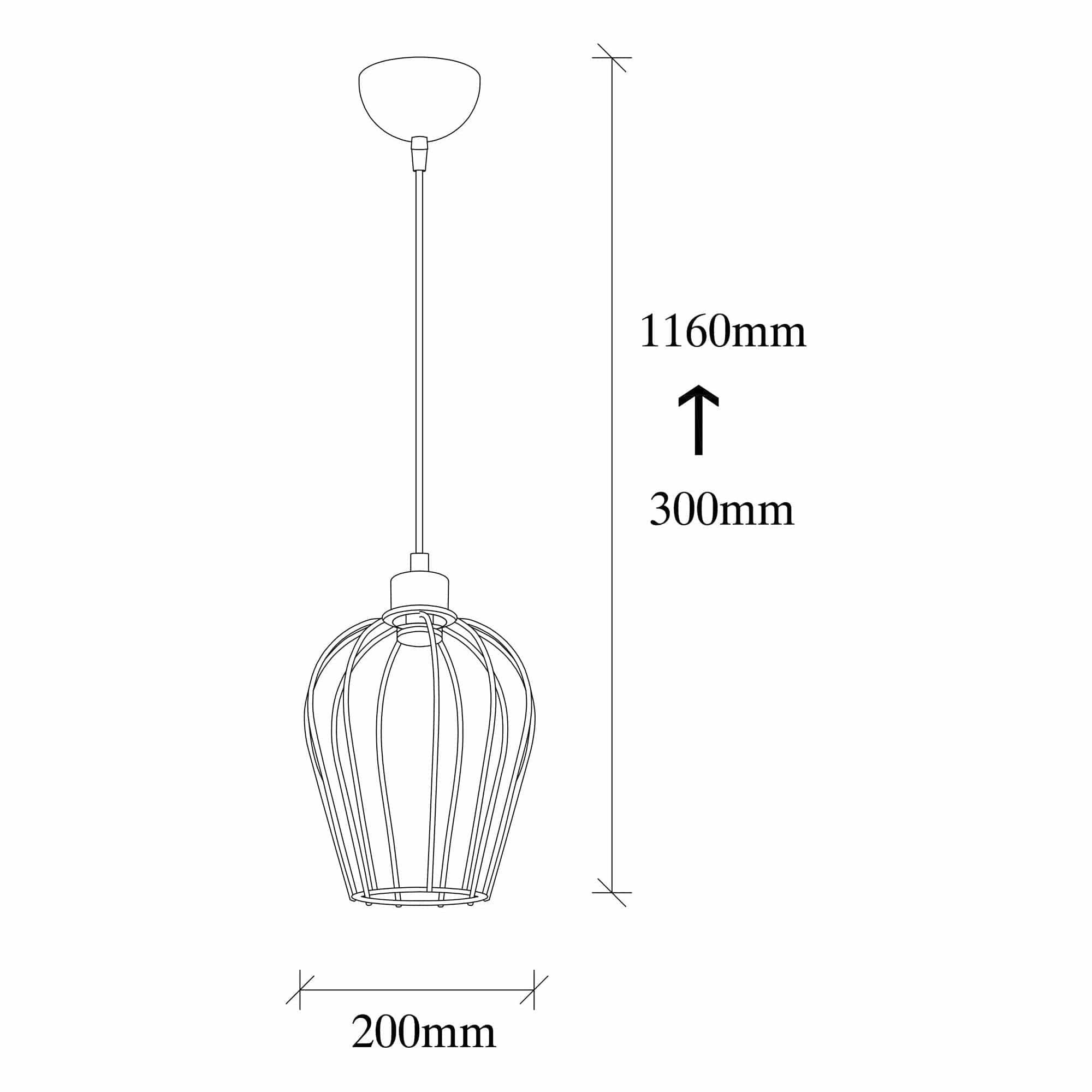 Lustra TEL 6676, negru, metal, 20x30-116 cm