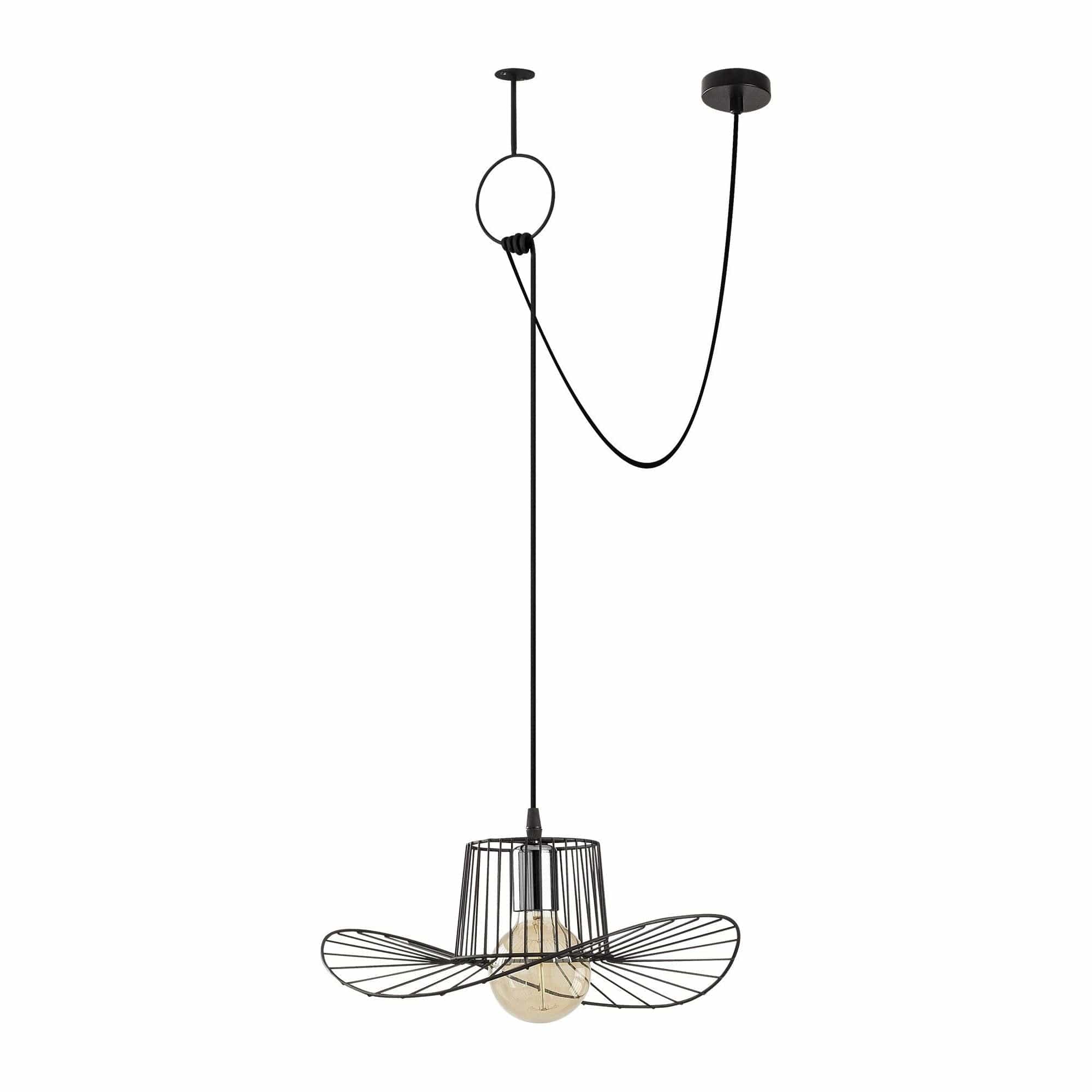 Lustra TEL 6731, negru, metal, 78-98x38x40-122 cm