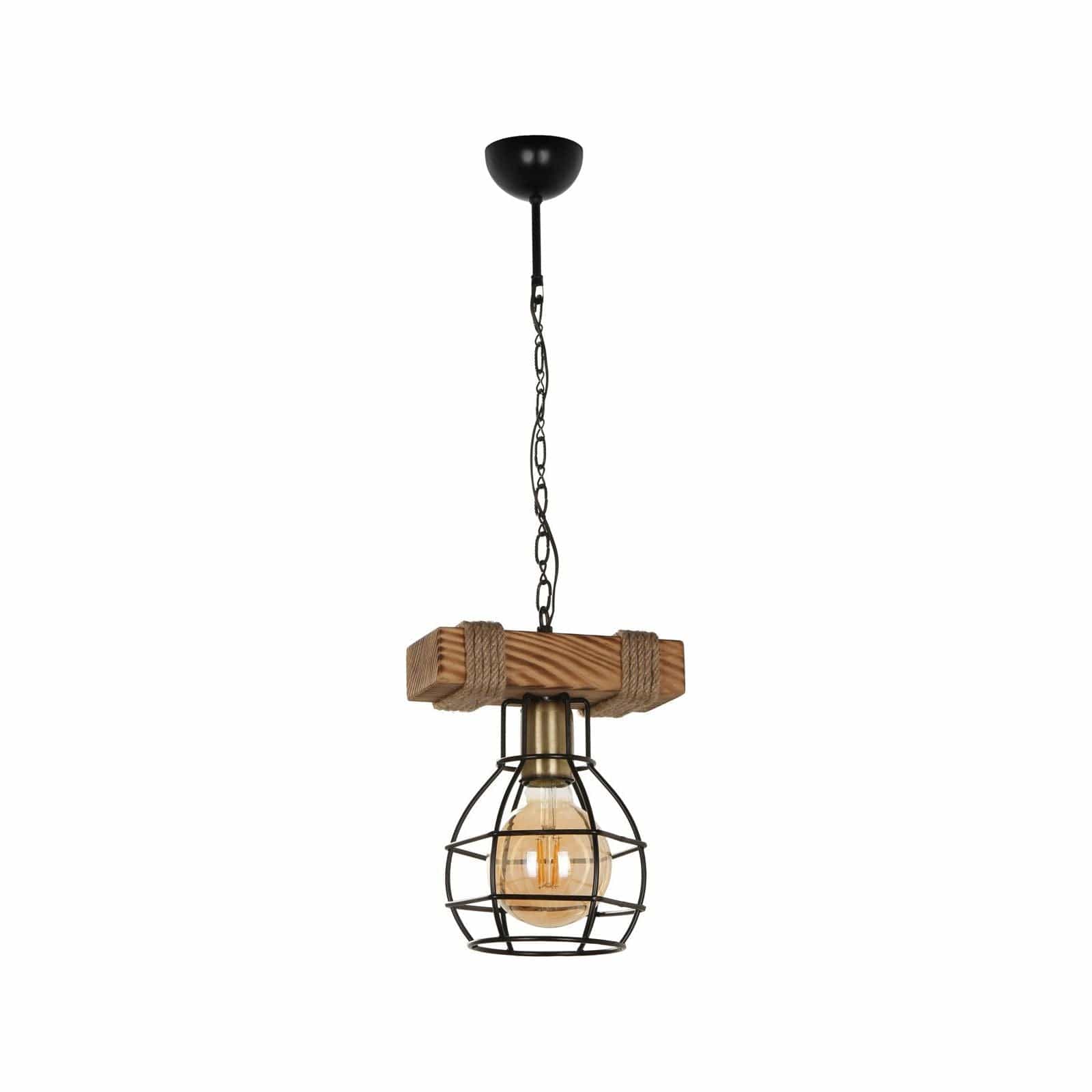 Lustra TULAY 6072, negru/stejar, lemn/metal, 14x70 cm