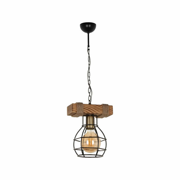 Lustra TULAY 6072, negru/stejar, lemn/metal, 14x70 cm