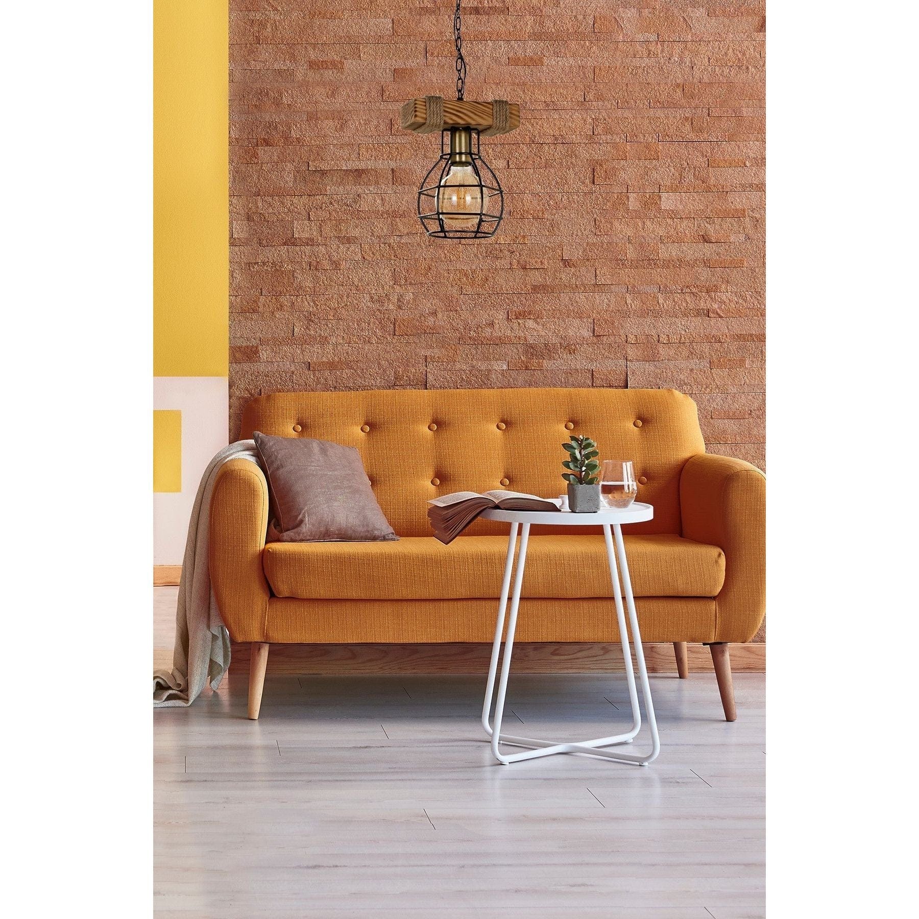 Lustra TULAY 6072, negru/stejar, lemn/metal, 14x70 cm