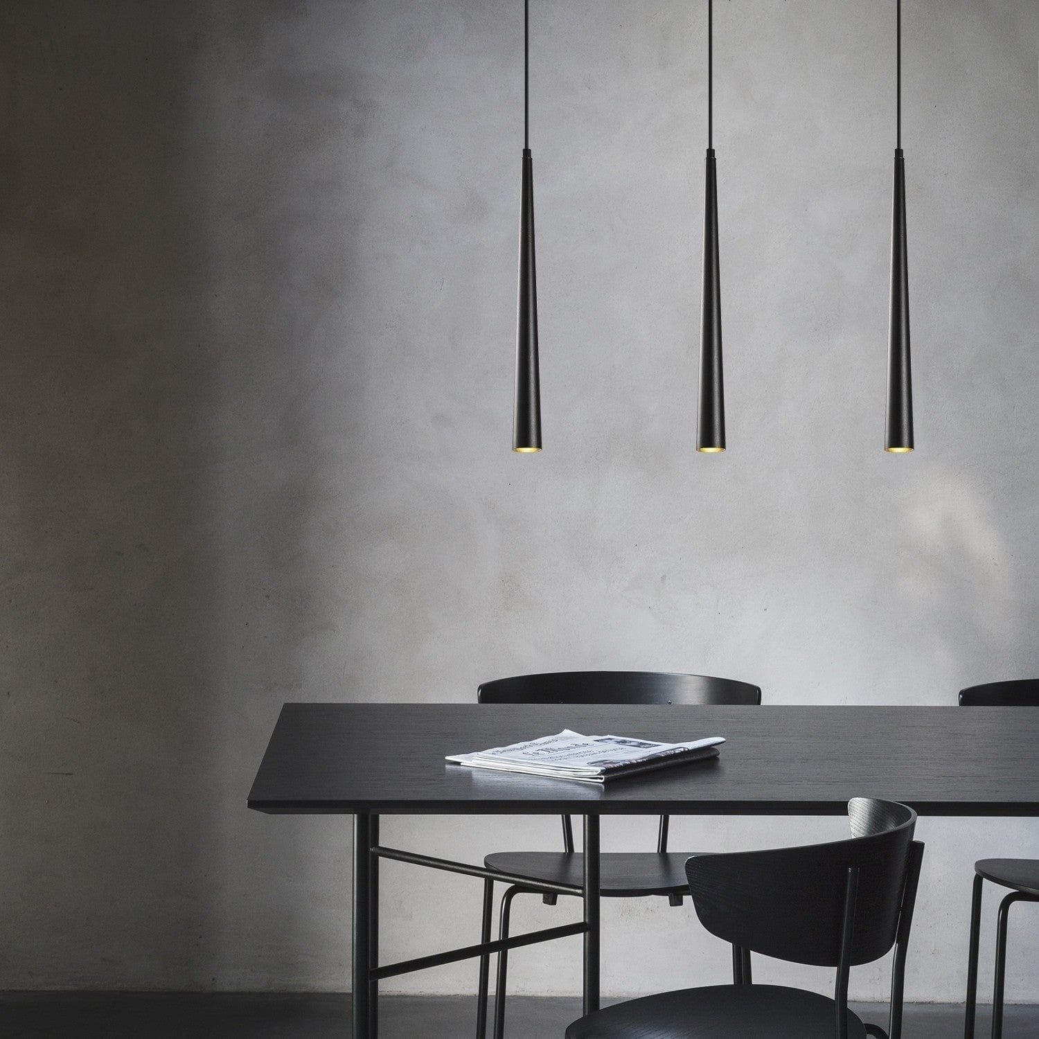Lustra UZUM 6074, negru, metal, 58x4x45-135 cm