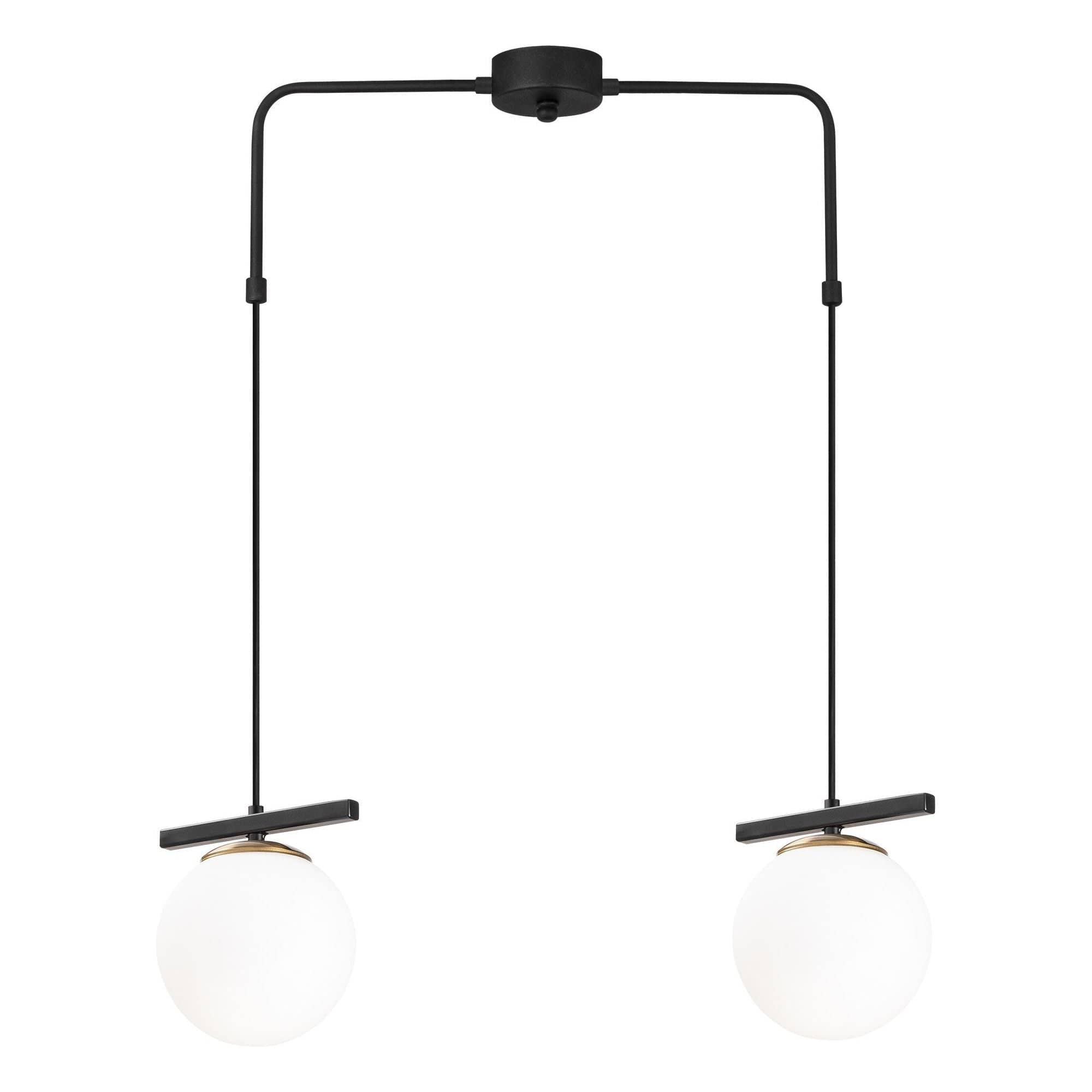 Lustra UZUM 6271, negru/alb, metal/sticla, 64x15x40-100 cm