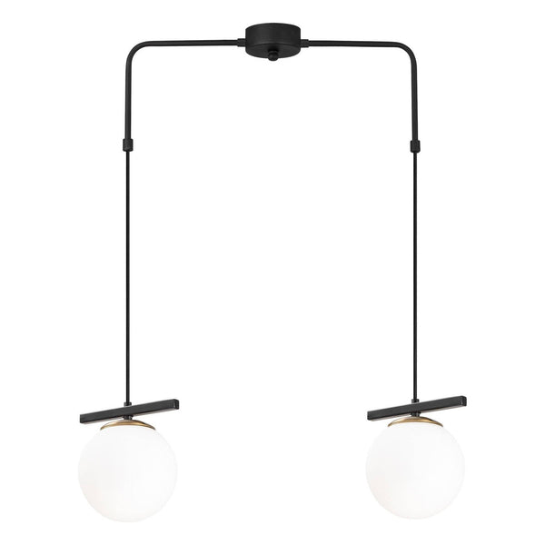 Lustra UZUM 6271, negru/alb, metal/sticla, 64x15x40-100 cm