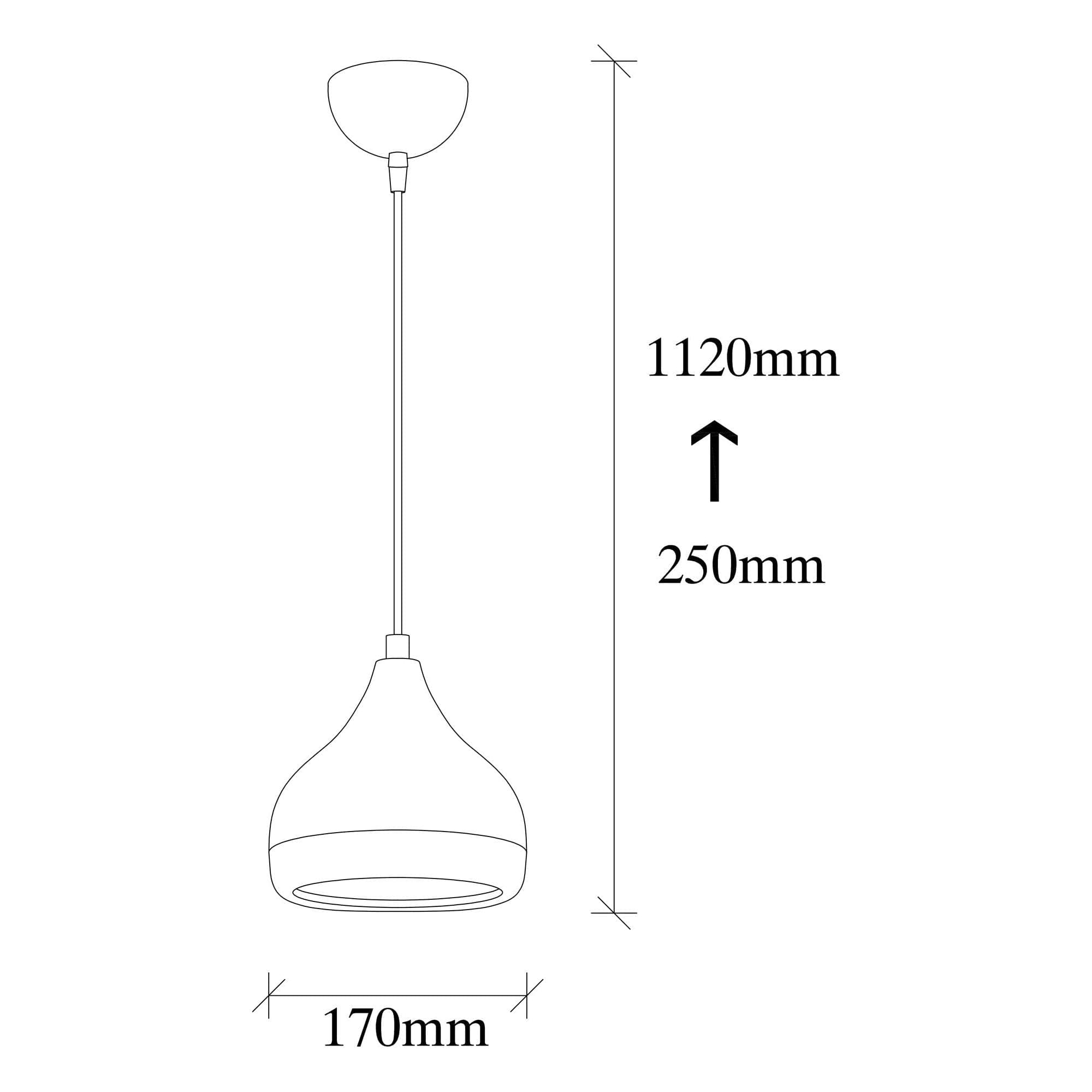 Lustra YILDO 6868, alb/negru, metal, 17x25-112 cm