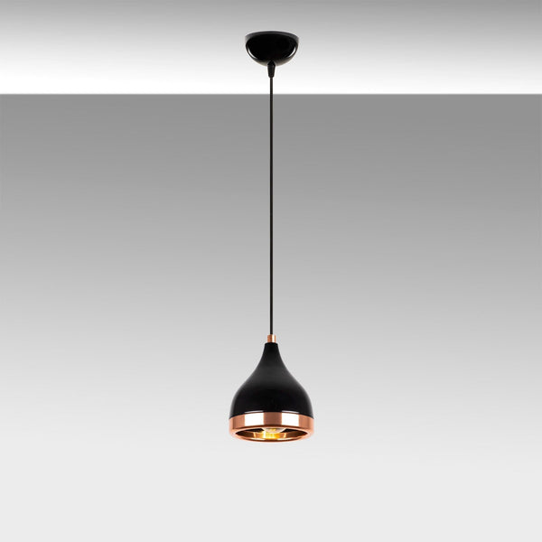 Lustra YILDO 7000, negru/cupru, metal, 15x135 cm