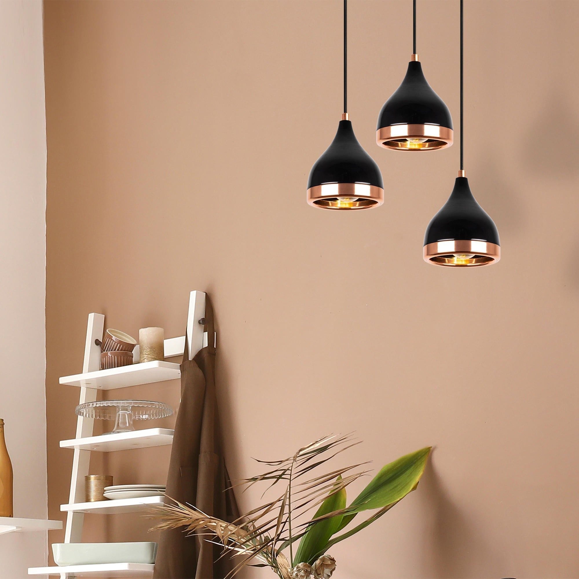 Lustra YILDO 7036, metal, negru, 38x14x33-111 cm