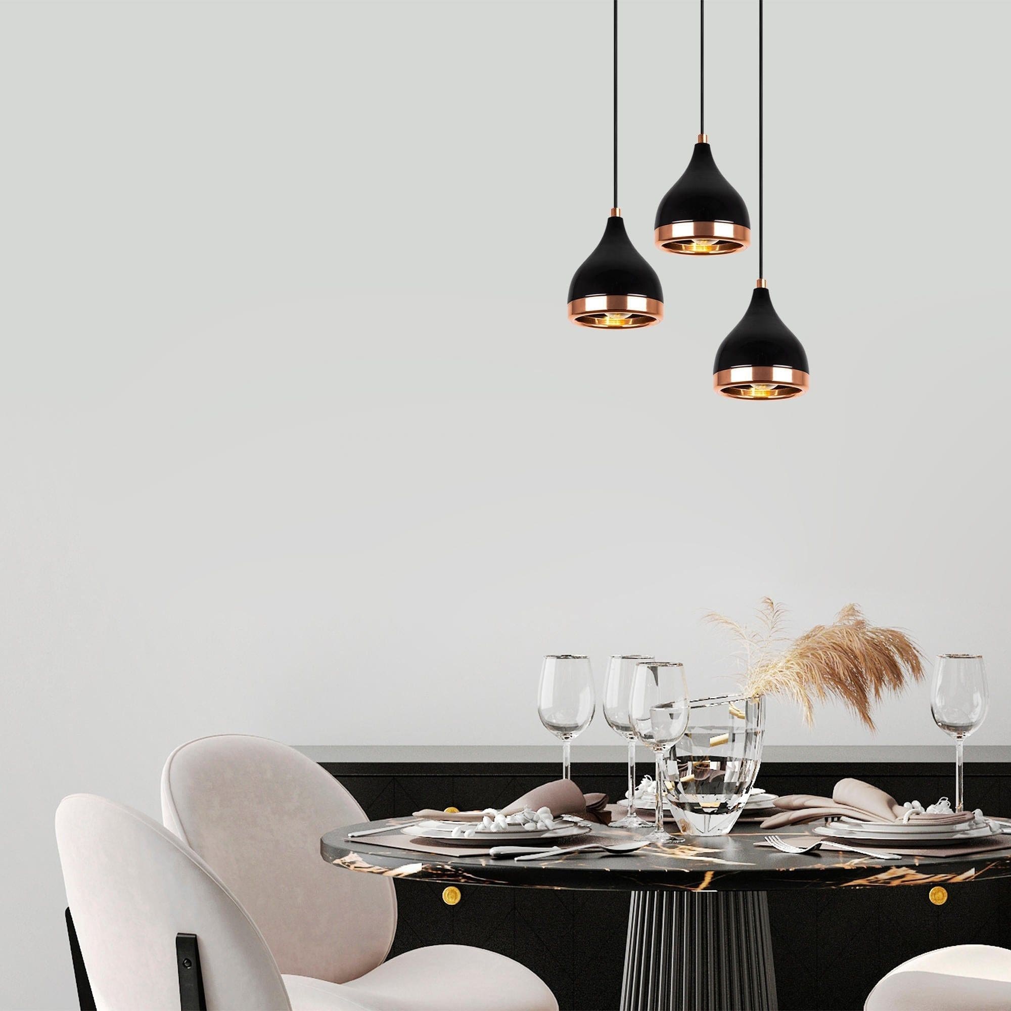 Lustra YILDO 7036, metal, negru, 38x14x33-111 cm