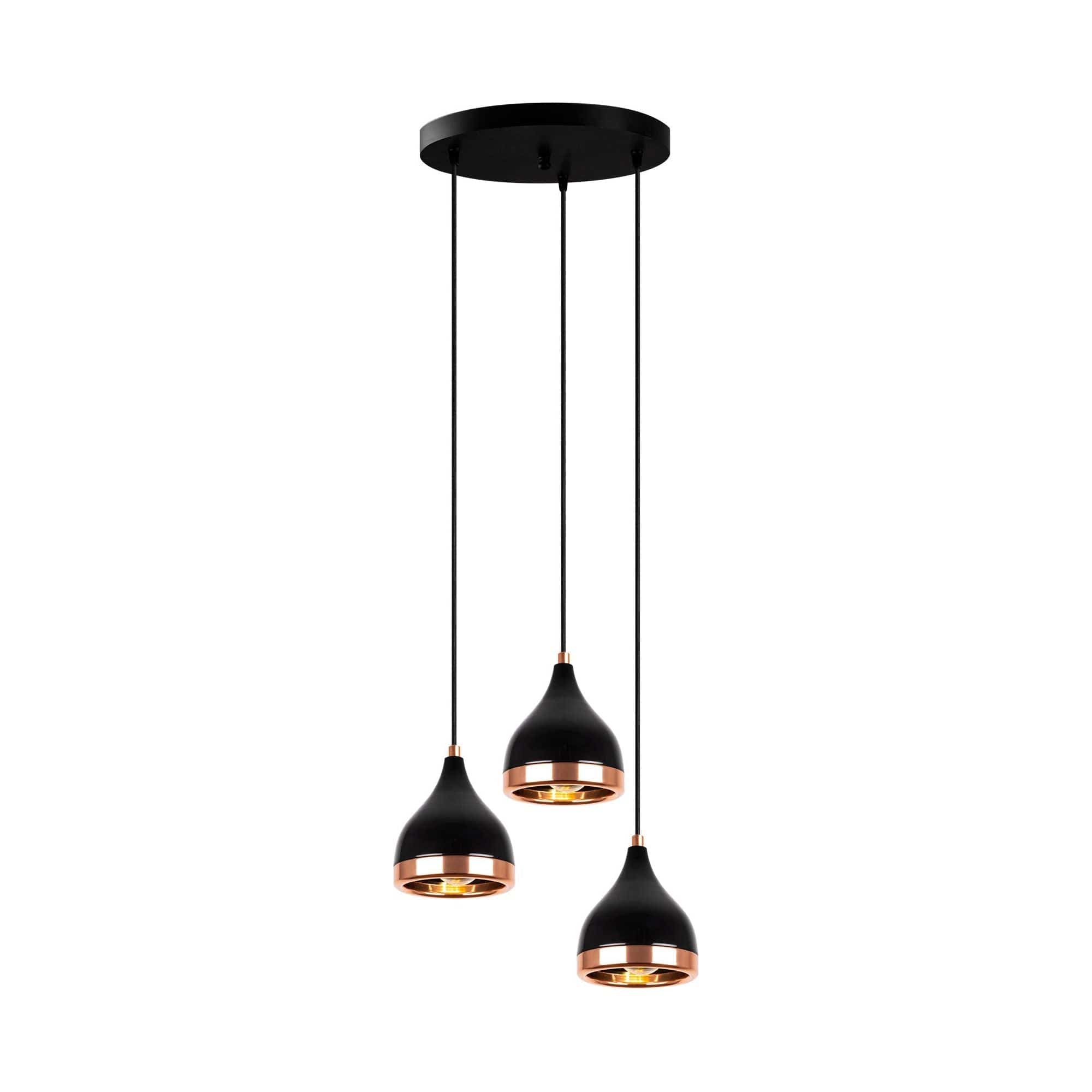 Lustra YILDO 7036, metal, negru, 38x14x33-111 cm