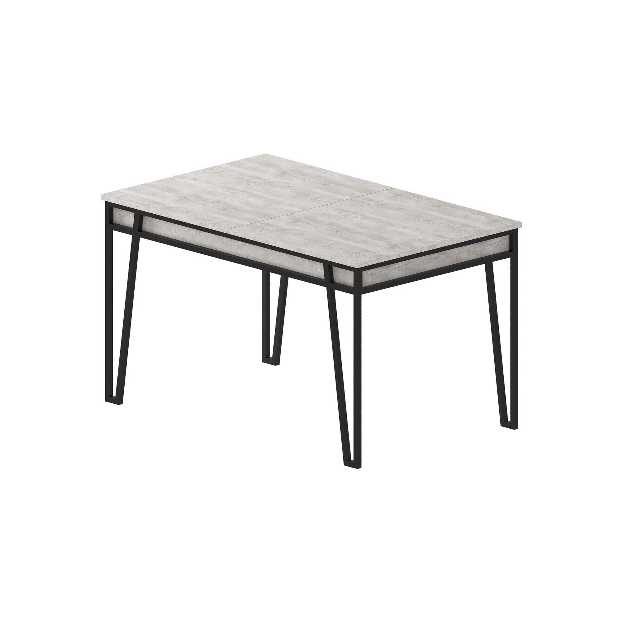 Masa 855DTE4602, gri/negru, PAL melaminat/metal, 132/170x80x76 cm