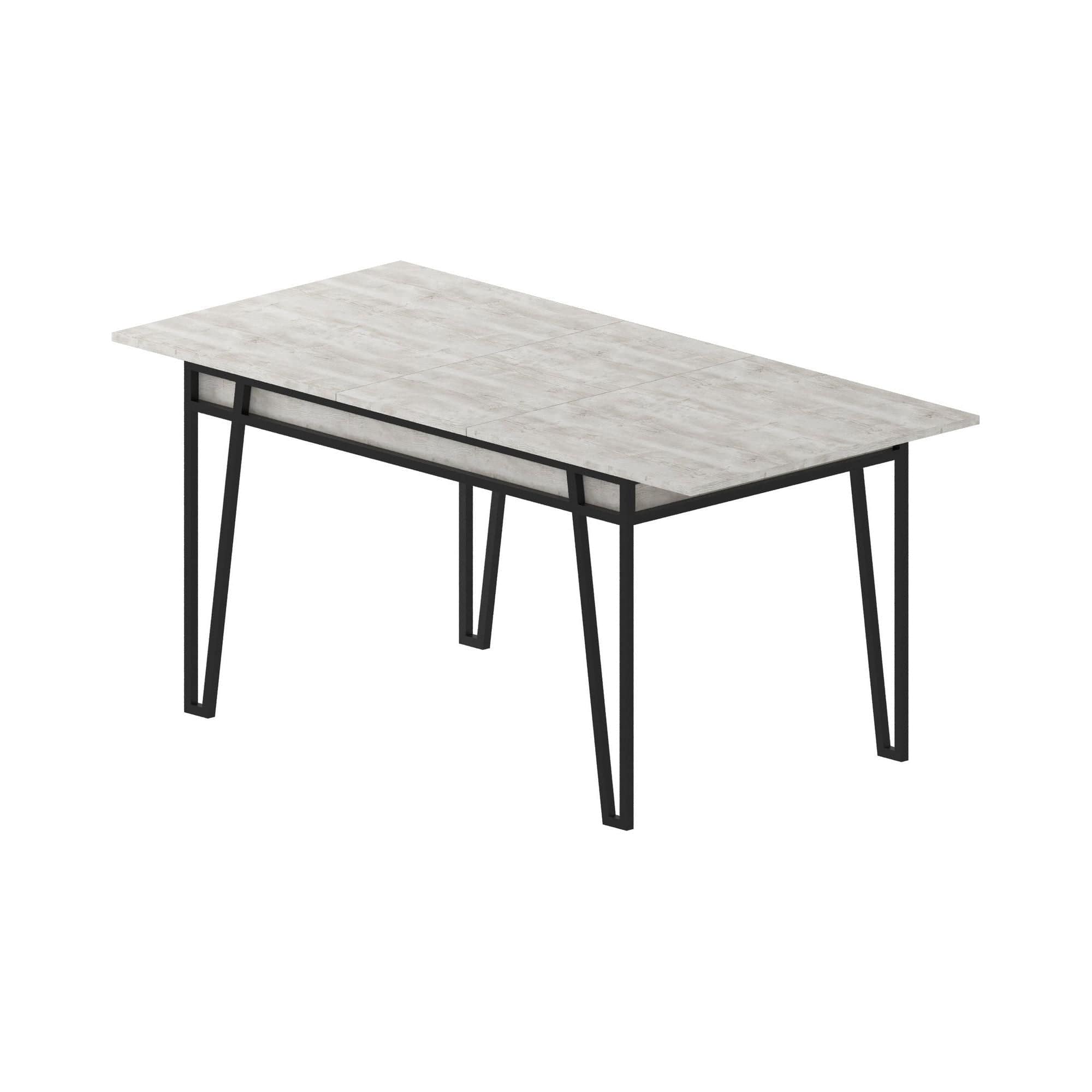 Masa 855DTE4602, gri/negru, PAL melaminat/metal, 132/170x80x76 cm