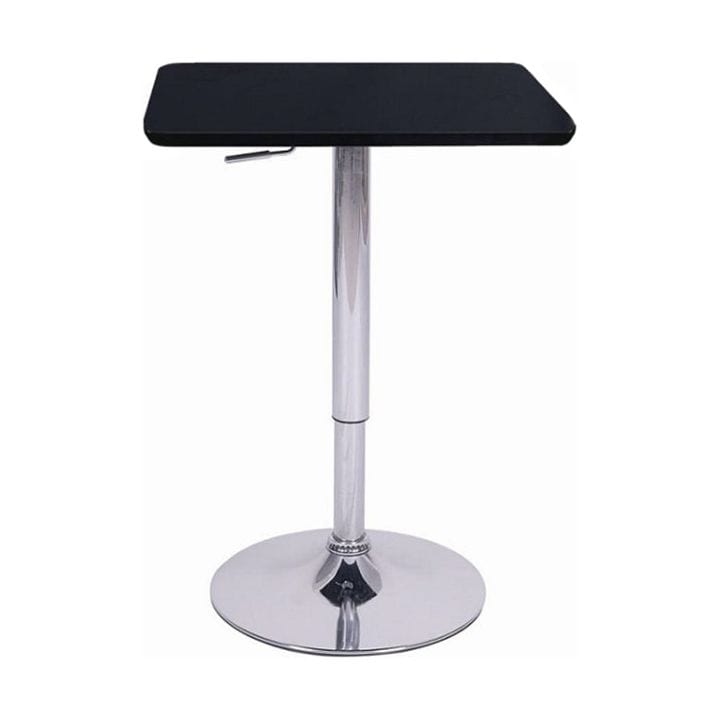 Masa bar FLORIAN, negru/crom, 57x84/110 cm