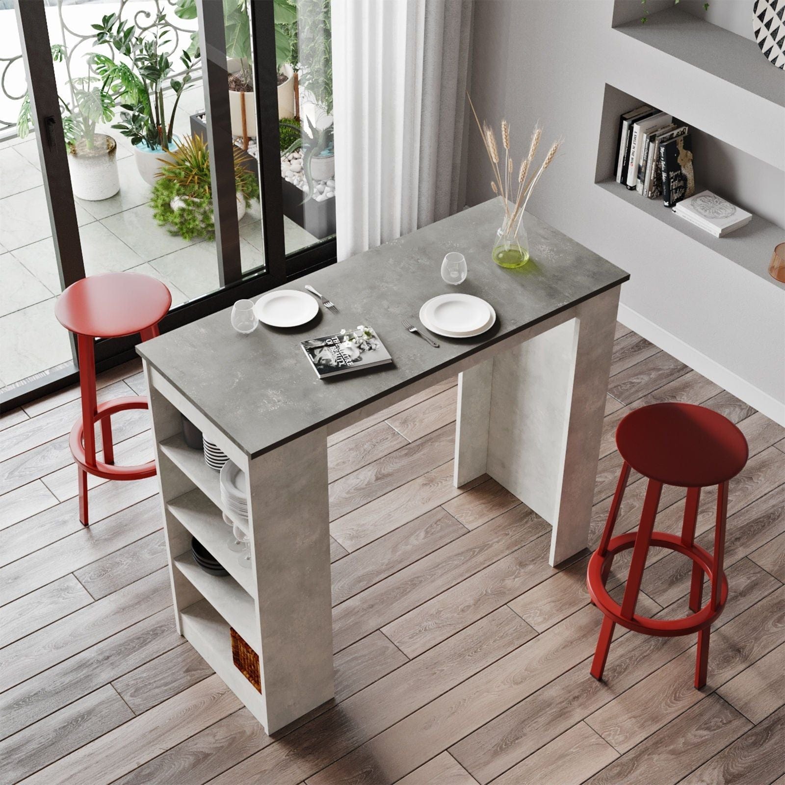 Masa bar ST1 - GT, gri, PAL melaminat, 120x52x102 cm