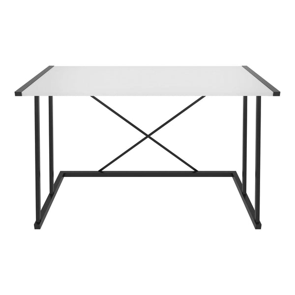 Masa birou ADELAIDE, alb/negru, PAL melaminat/metal, 114x60x75 cm