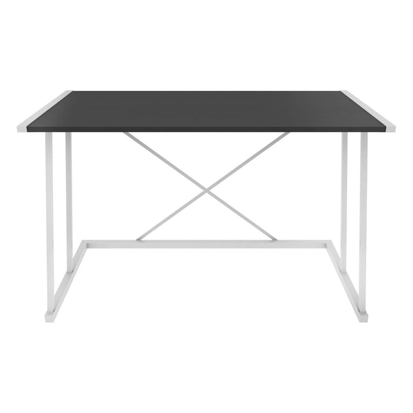 Masa birou Adelaide, gri antracit/alb, PAL melaminat/metal, 114x60x75 cm
