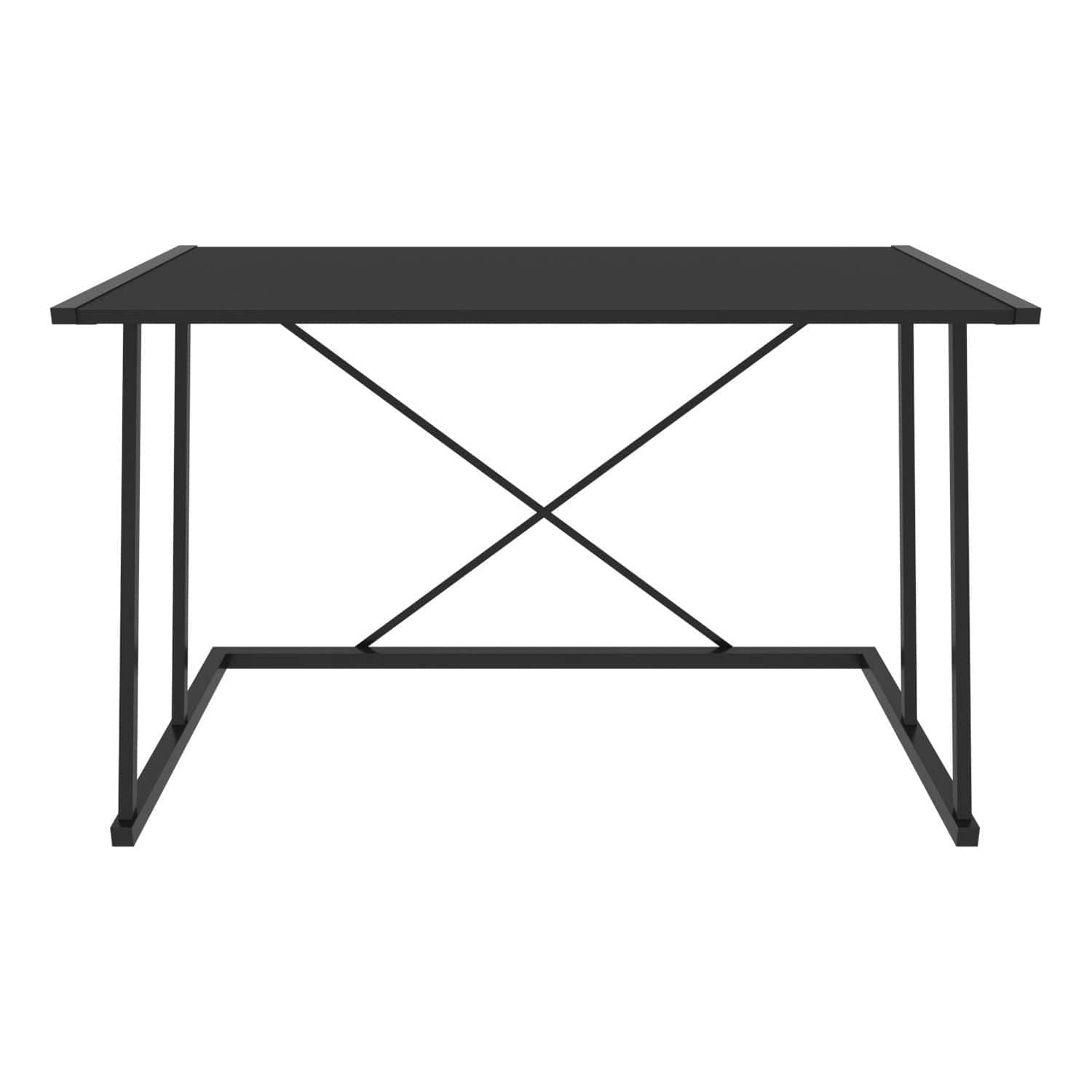 Masa birou ADELAIDE, negru, PAL melaminat/metal, 114x60x75 cm