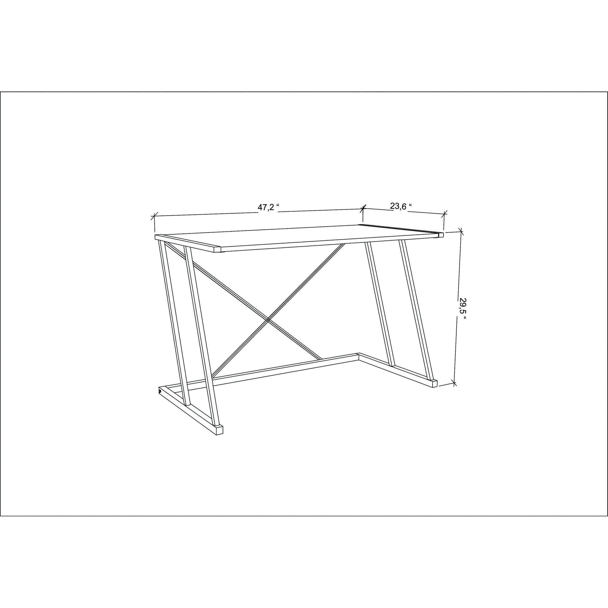 Masa birou ADELAIDE, stejar/negru, PAL melaminat/metal, 114x60x75 cm
