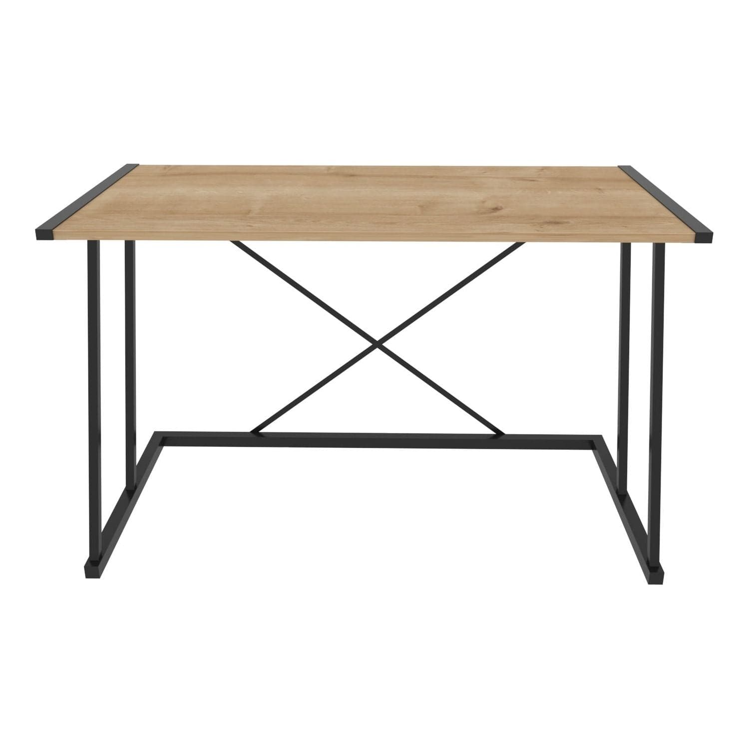 Masa birou ADELAIDE, stejar/negru, PAL melaminat/metal, 114x60x75 cm