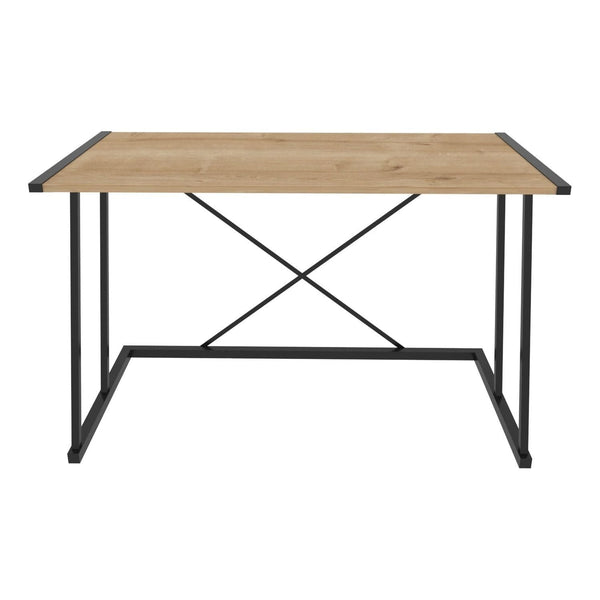 Masa birou ADELAIDE, stejar/negru, PAL melaminat/metal, 114x60x75 cm