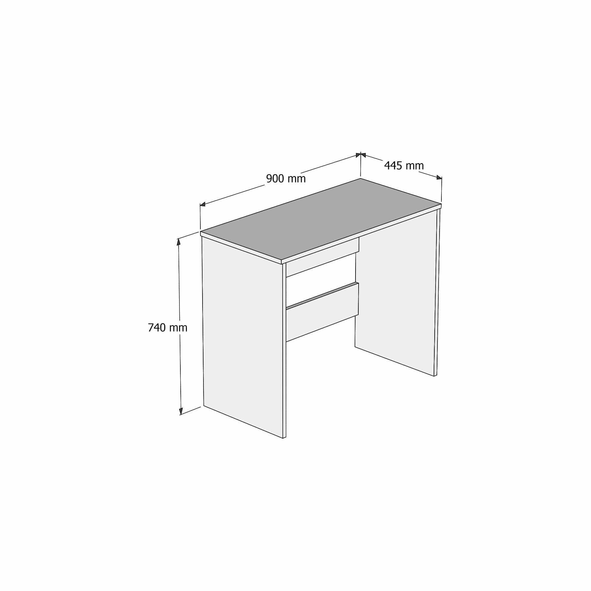 Masa birou CLM0102, stejar inchis, PAL melaminat, 90x45x74 cm